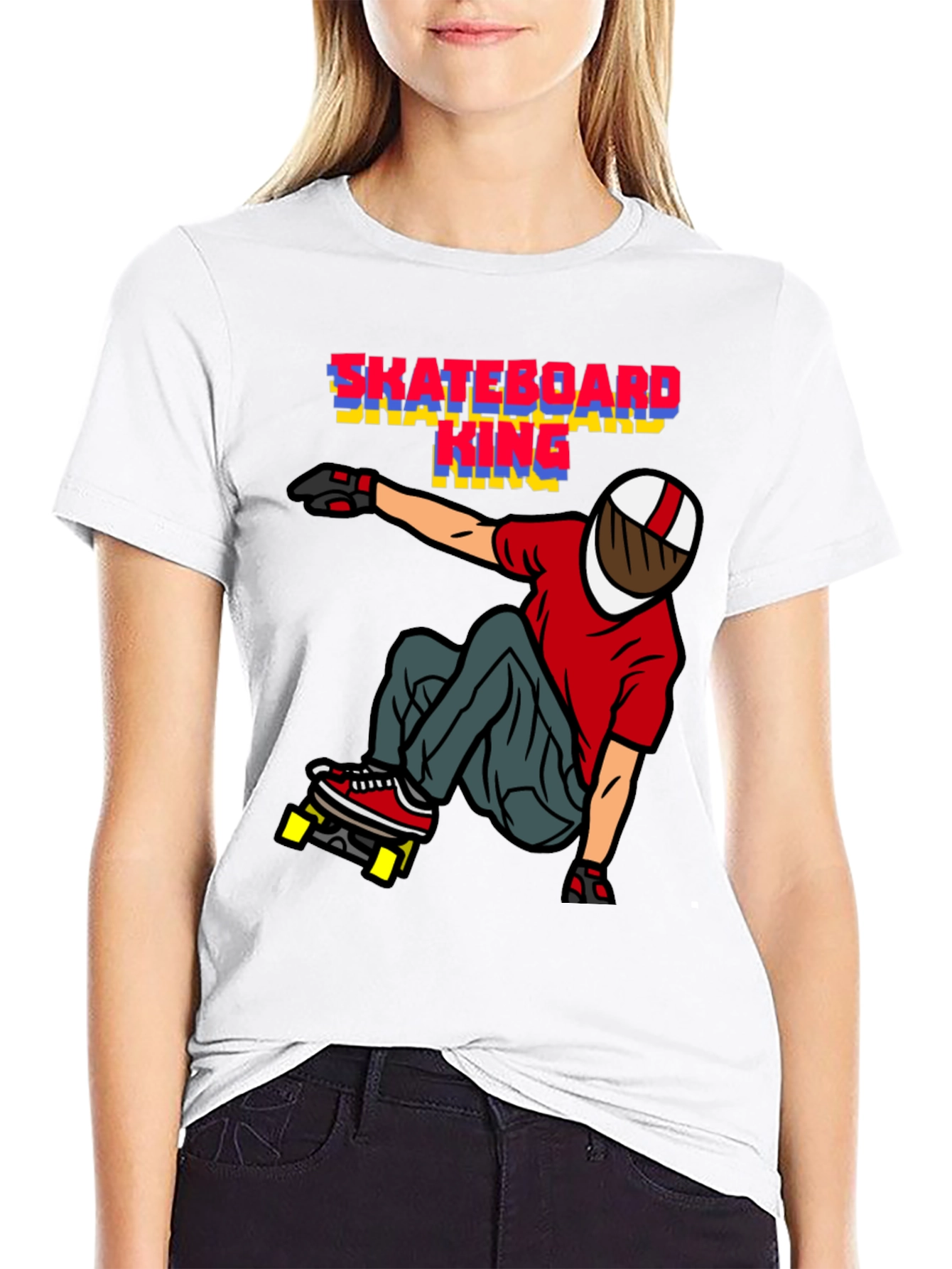 Skateboard King Graphic T-Shirt - Black