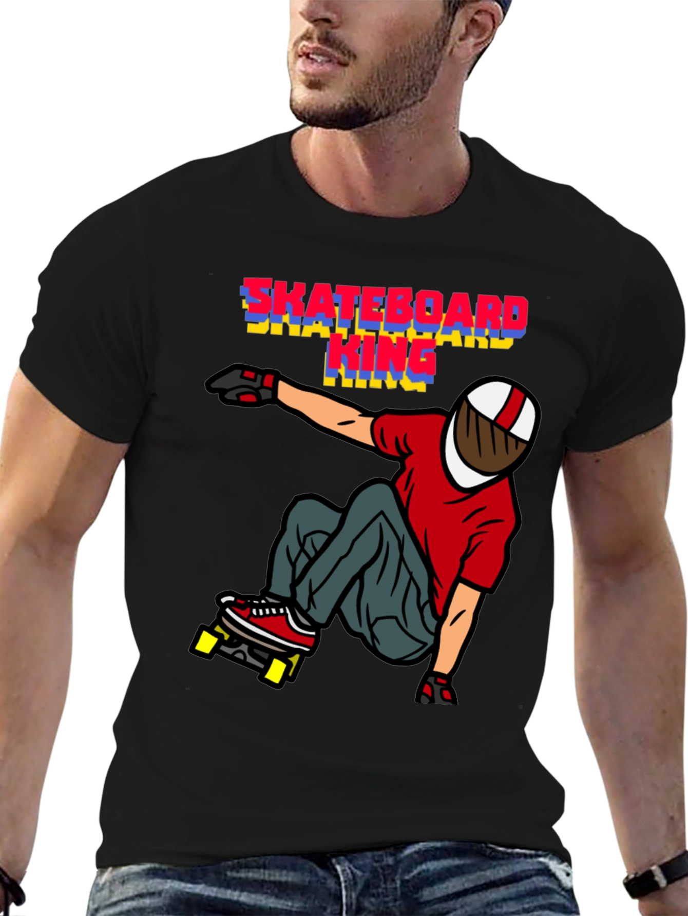 Skateboard King Graphic T-Shirt - Black