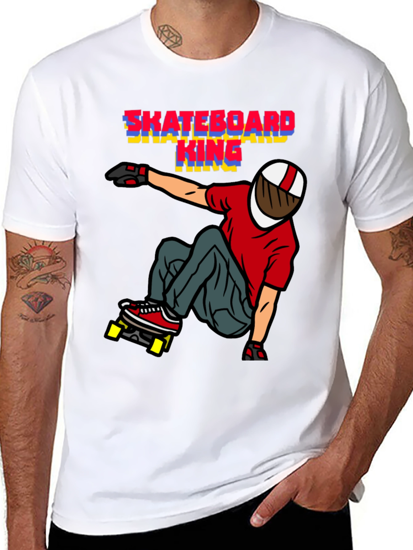 Skateboard King Graphic T-Shirt - Black