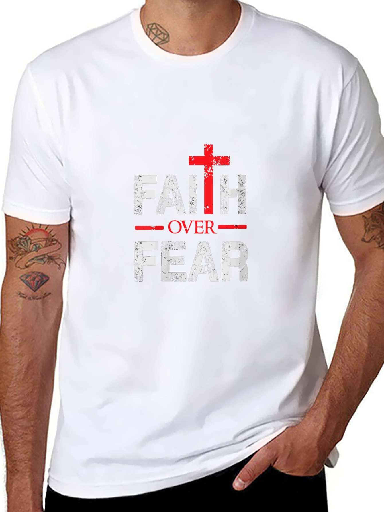 Faith Over Fear Graphic Tee - Christian Apparel
