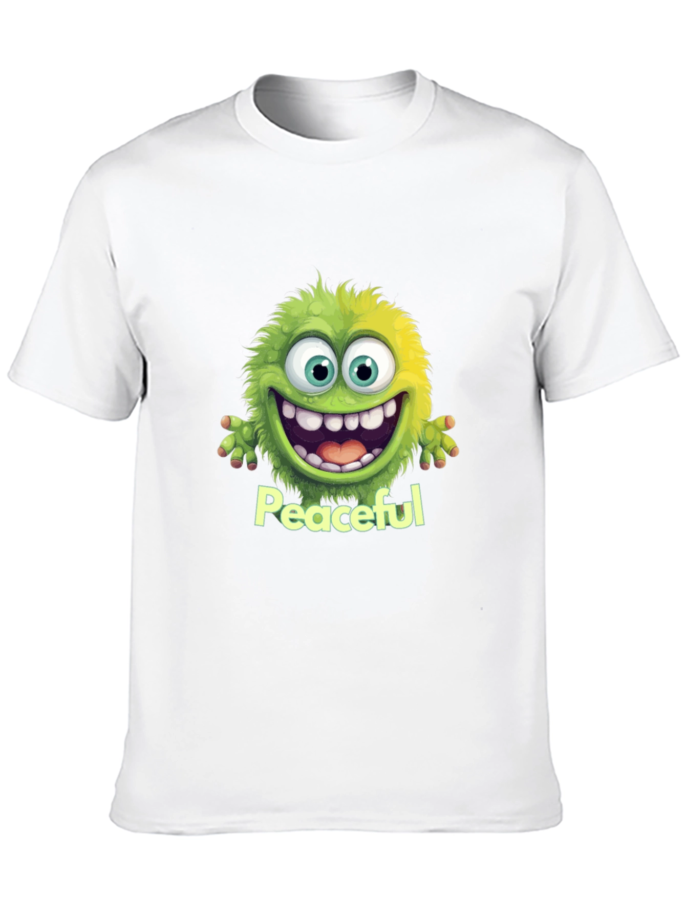 Peaceful Monster Graphic Tee - Soft Black Cotton T-Shirt
