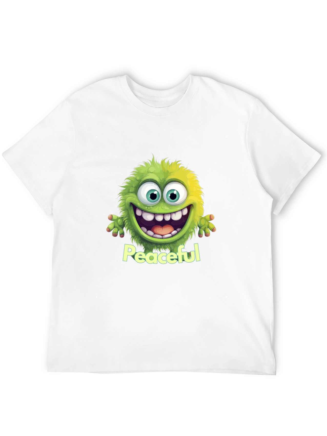 Peaceful Monster Graphic Tee - Soft Black Cotton T-Shirt