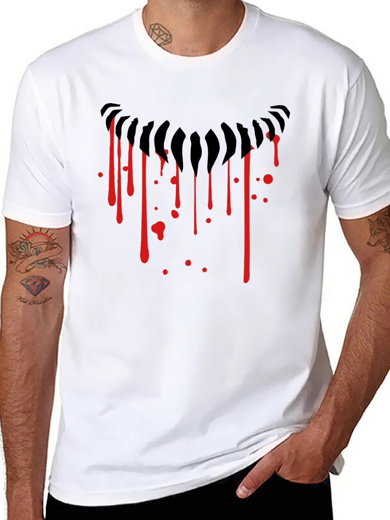 Bleeding Fang Graphic Tee - Black