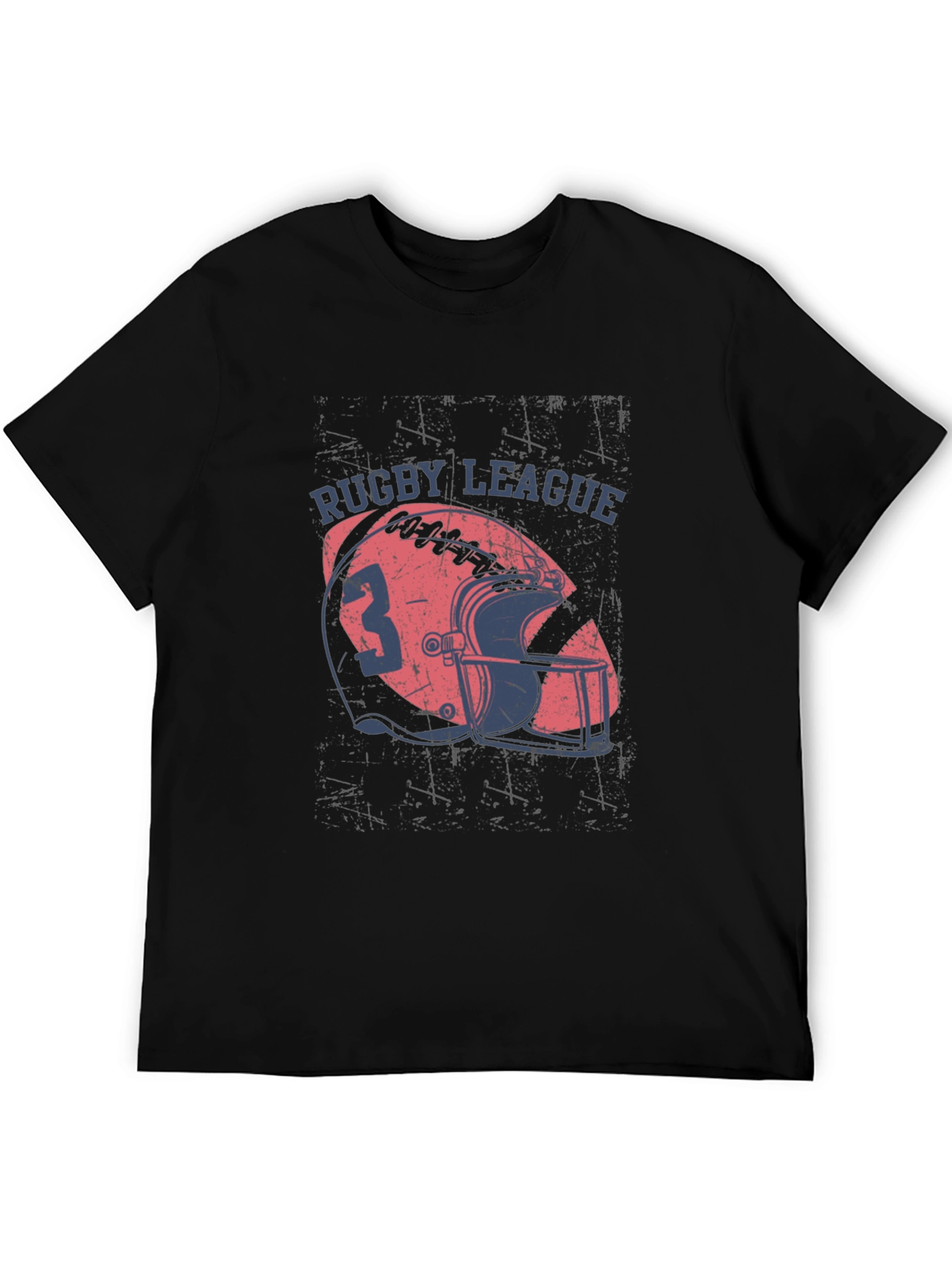 Rugby League Graphic Tee - Casual Black T-Shirt