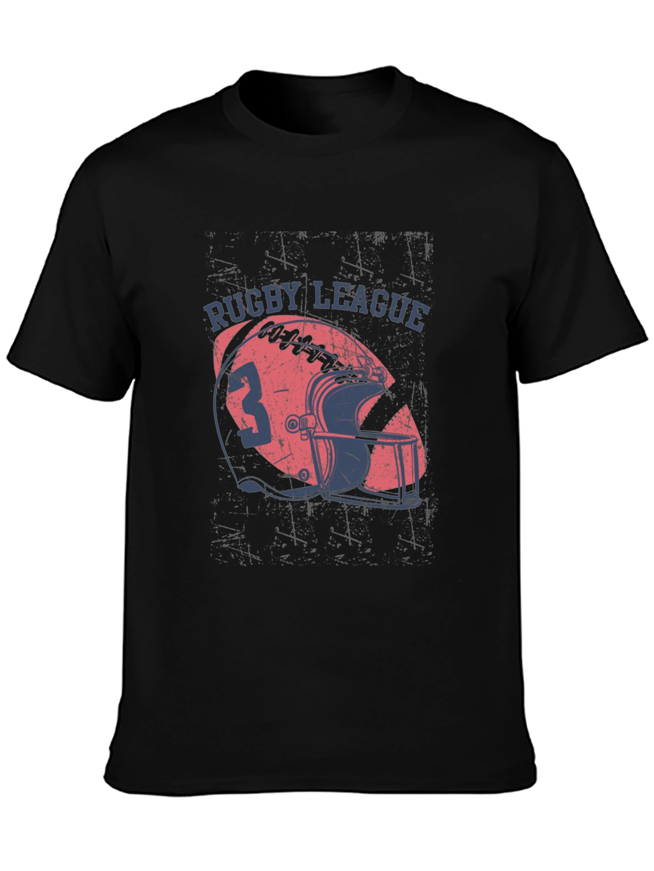 Rugby League Graphic Tee - Casual Black T-Shirt