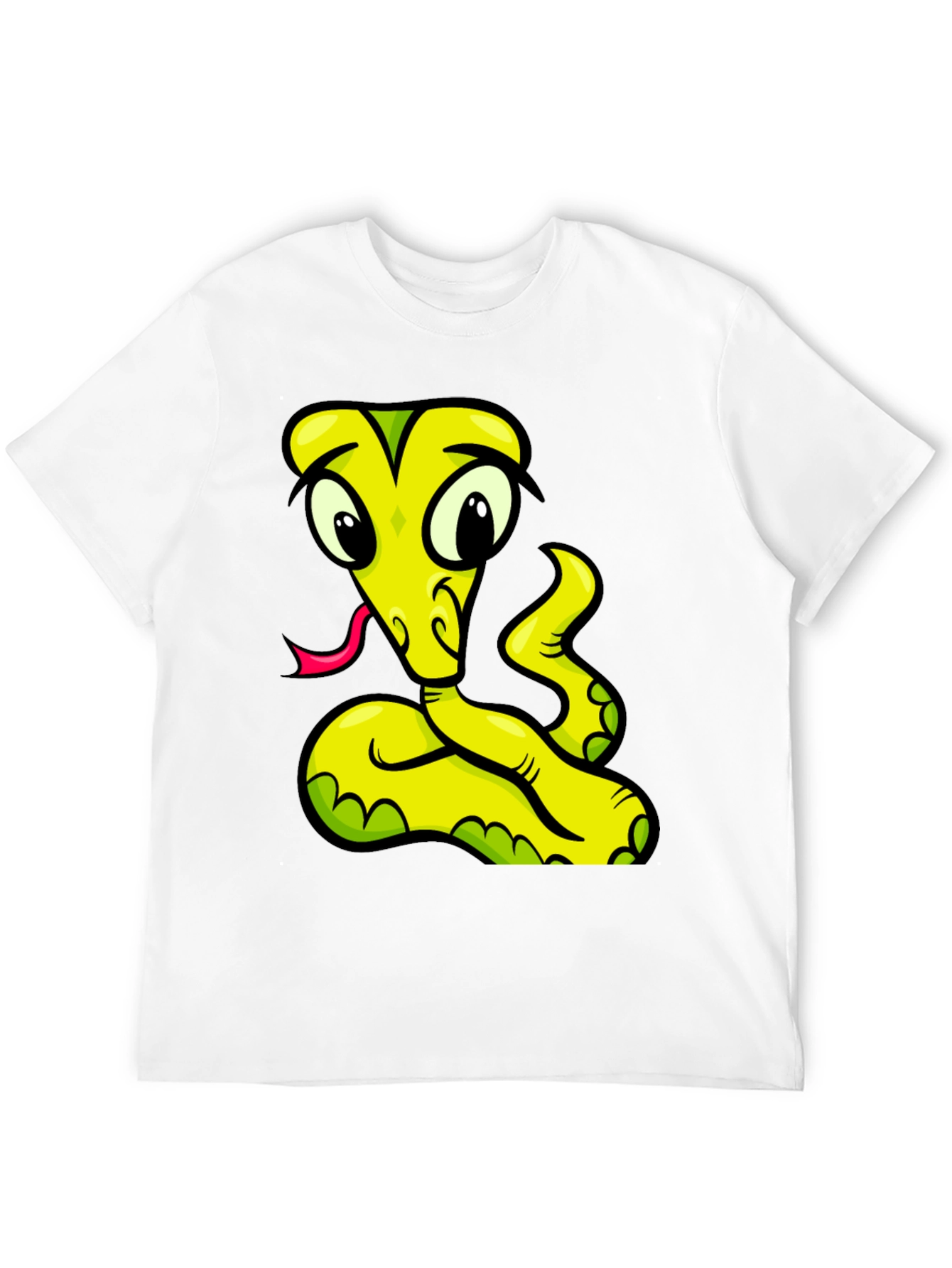 Cartoon Snake Graphic Tee - Black T-Shirt