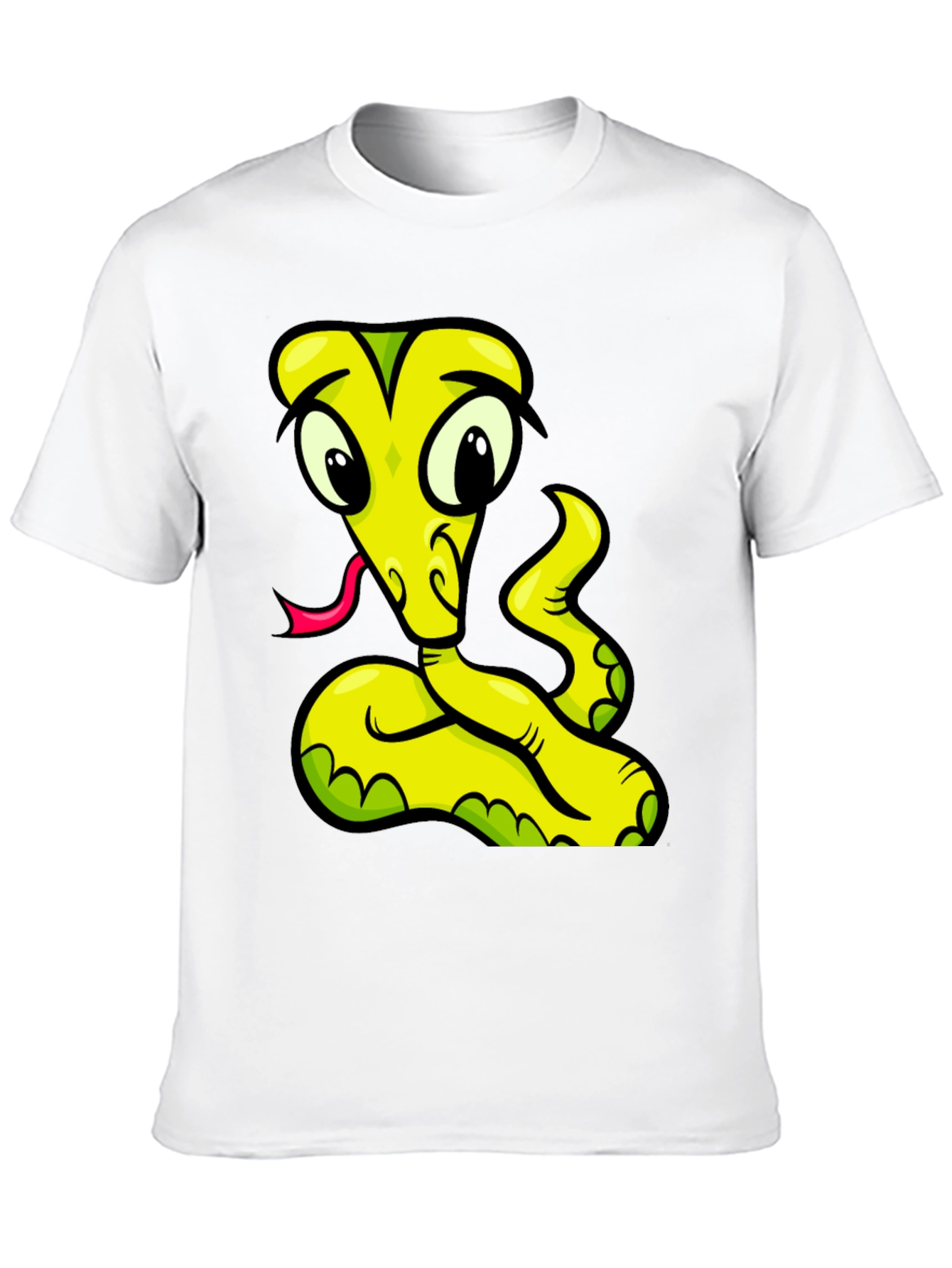 Cartoon Snake Graphic Tee - Black T-Shirt