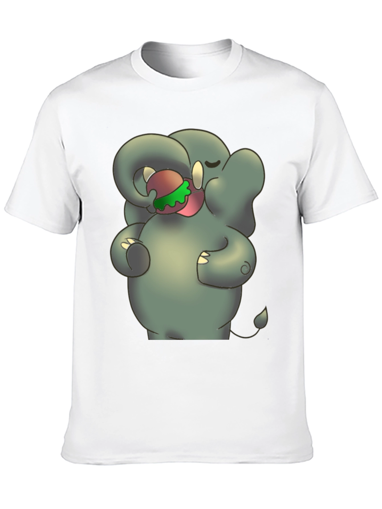 Elephant Eating Burger Graphic Tee - Unisex Black T-Shirt