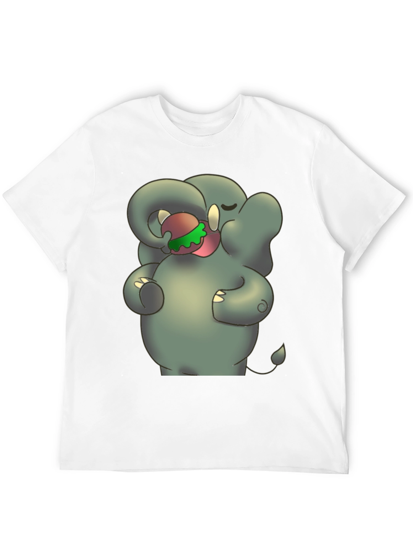 Elephant Eating Burger Graphic Tee - Unisex Black T-Shirt