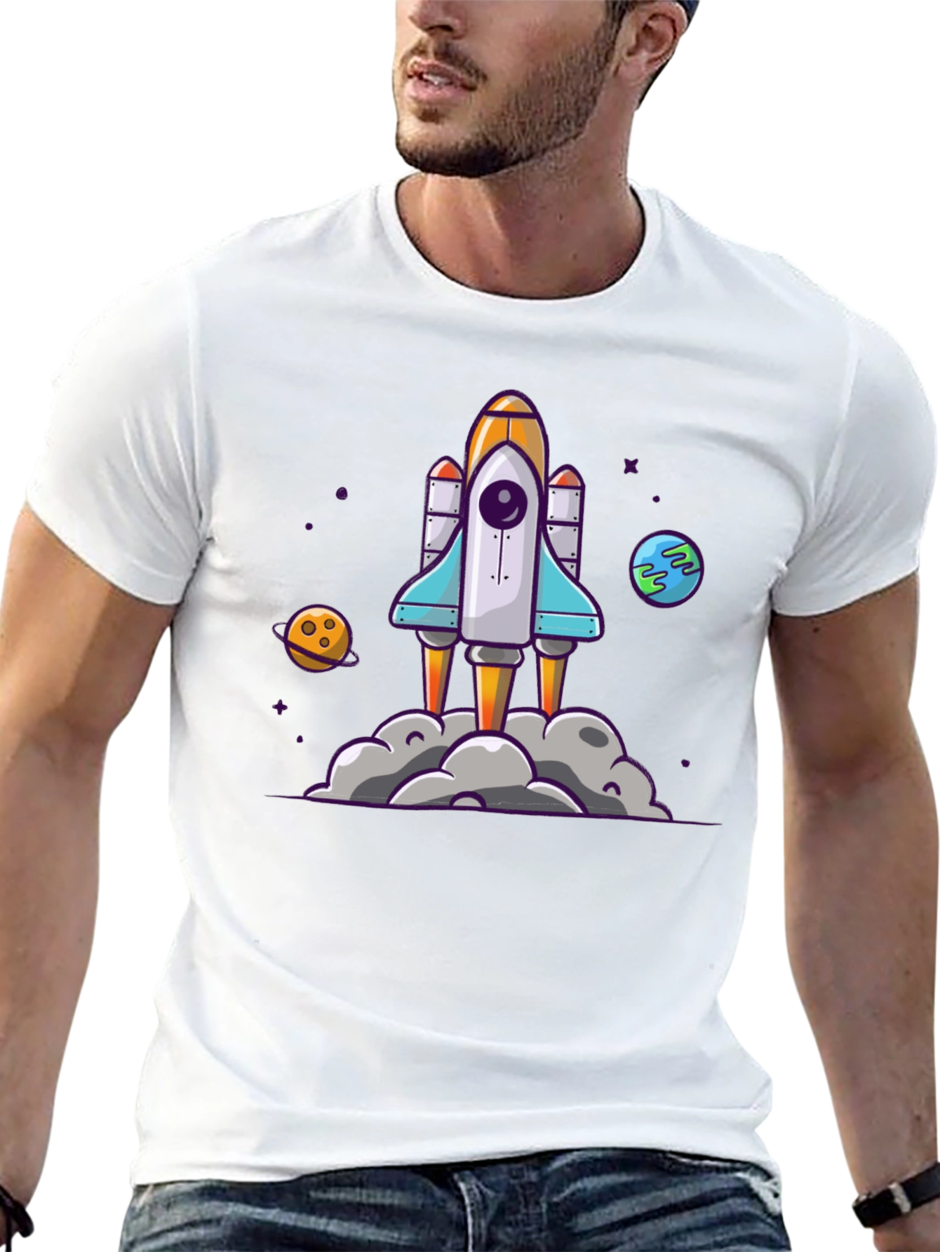Rocket Launch Graphic Tee - Space Adventure Shirt
