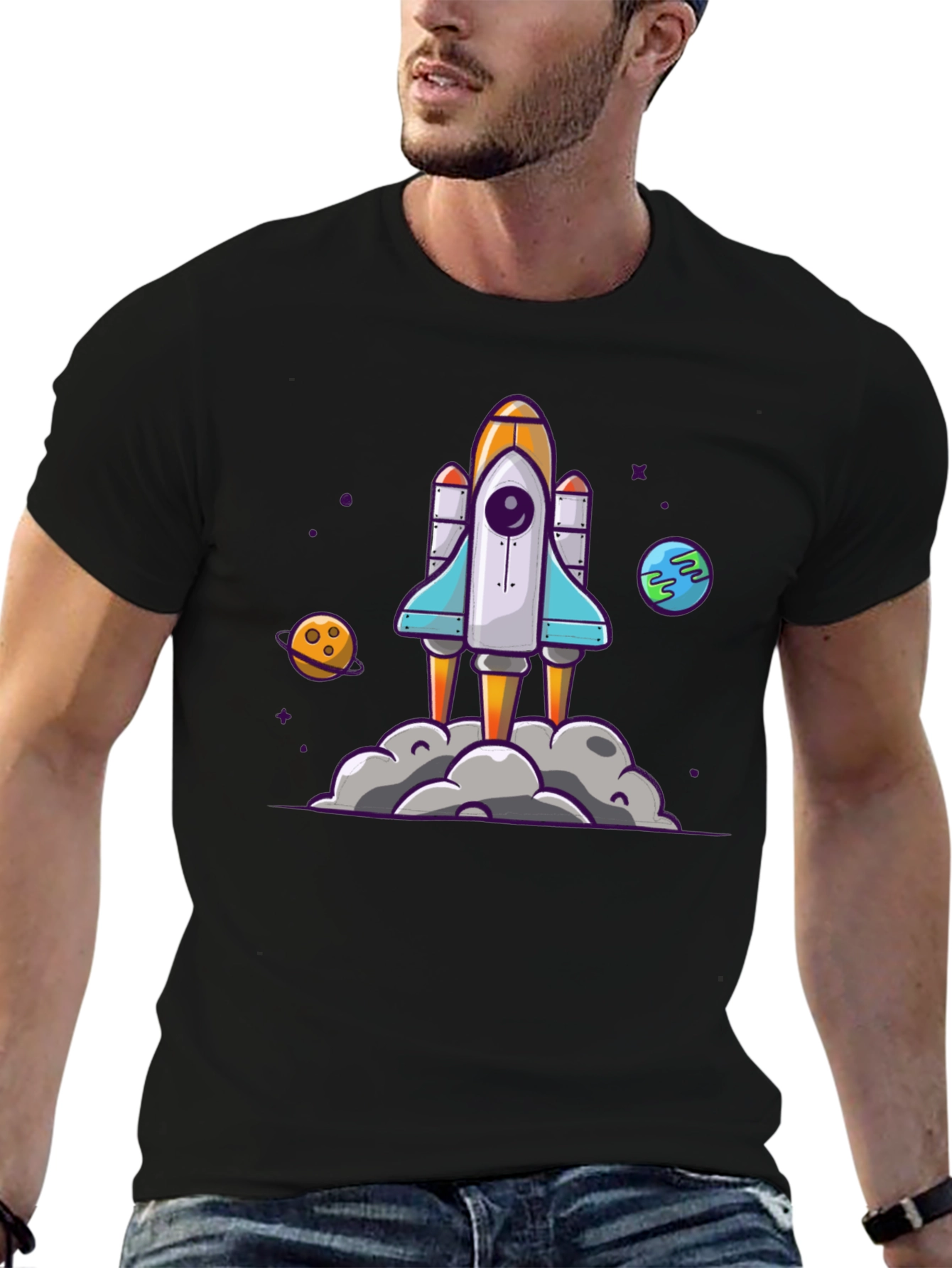 Rocket Launch Graphic Tee - Space Adventure Shirt
