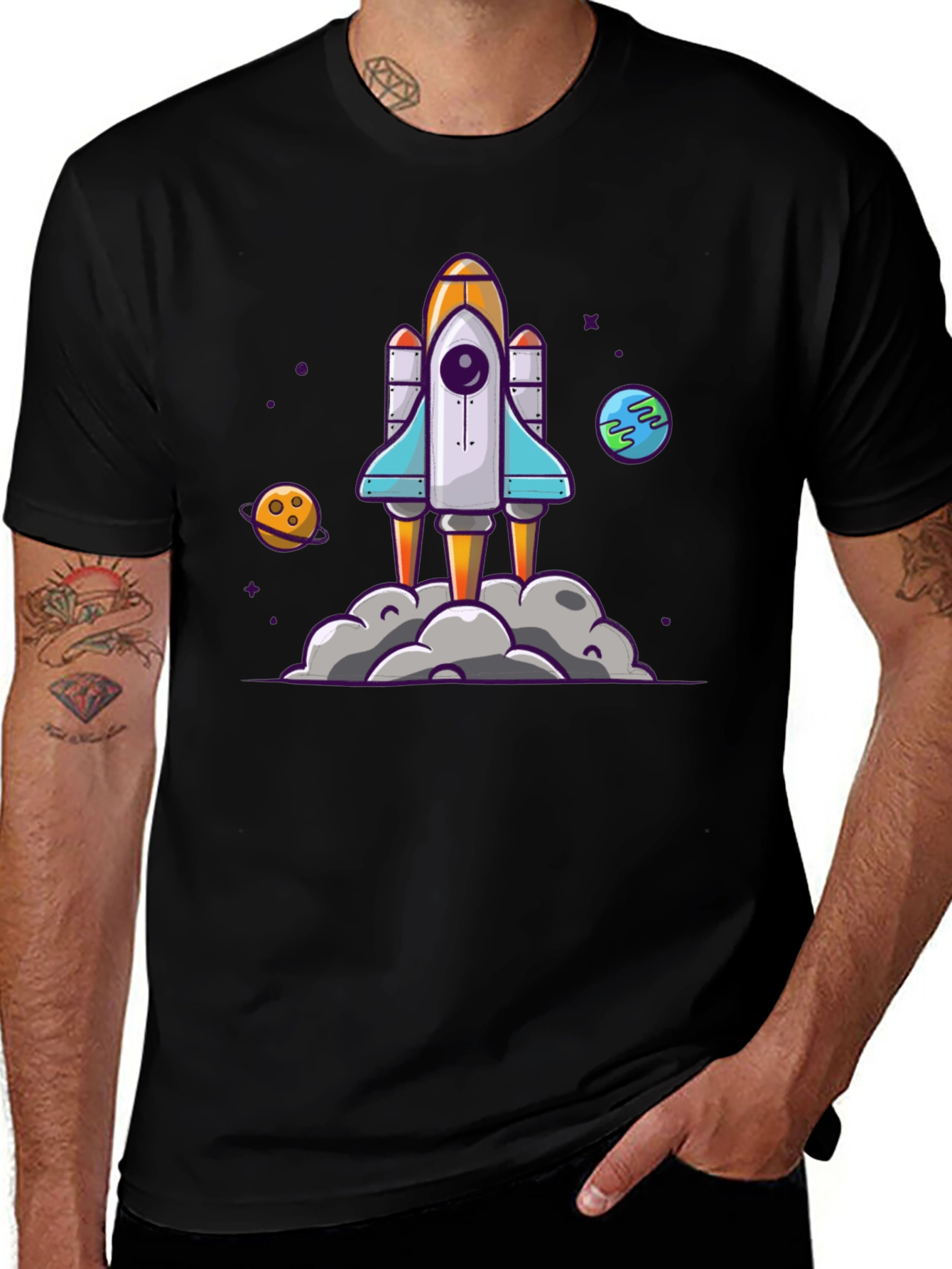 Rocket Launch Graphic Tee - Space Adventure Shirt