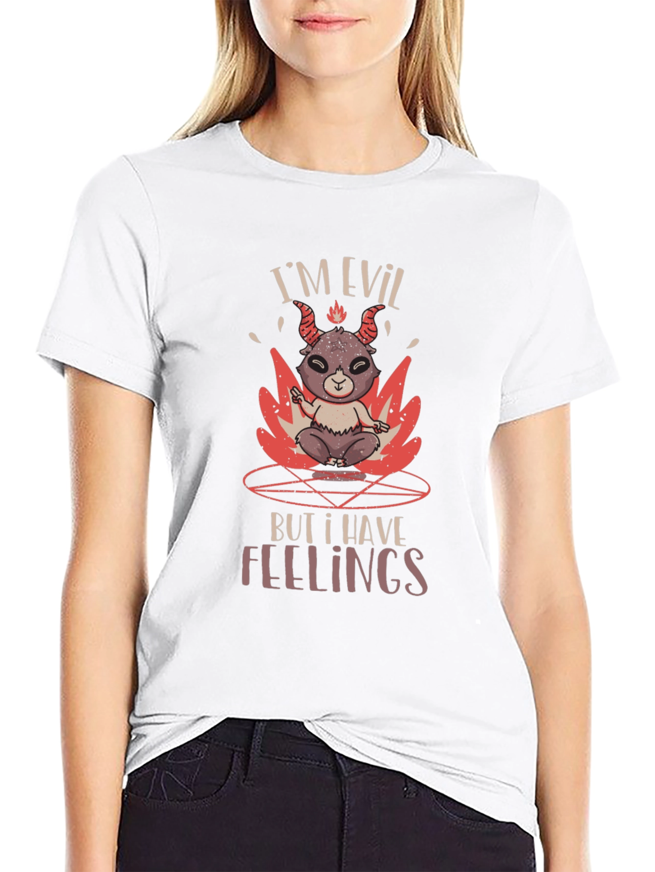 Im Evil But I Have Feelings Black Graphic Tee