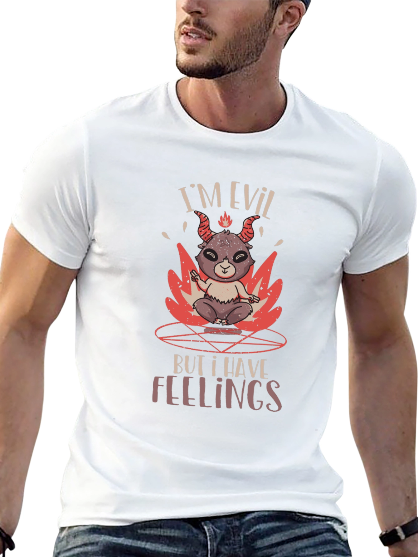 Im Evil But I Have Feelings Black Graphic Tee