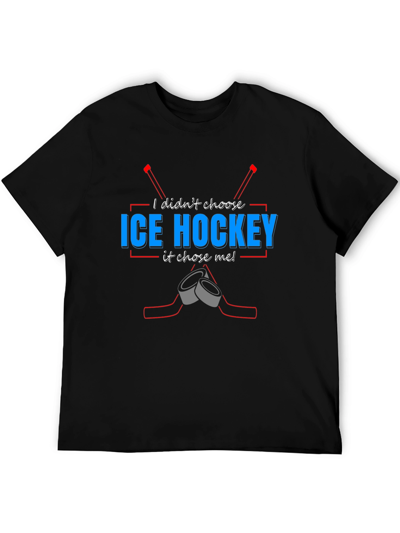 Ice Hockey Chose Me T-Shirt - Black Tee