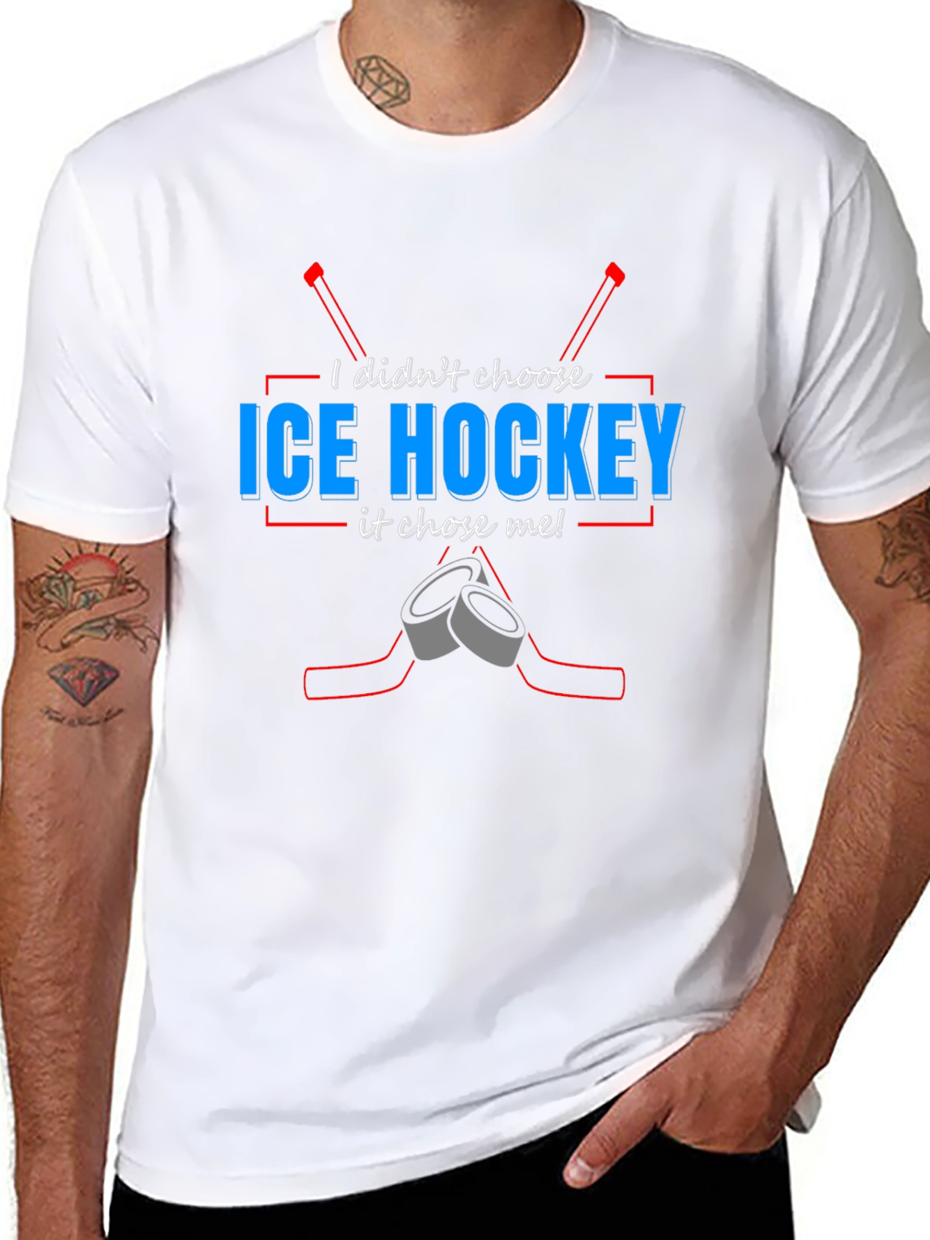 Ice Hockey Chose Me T-Shirt - Black Tee