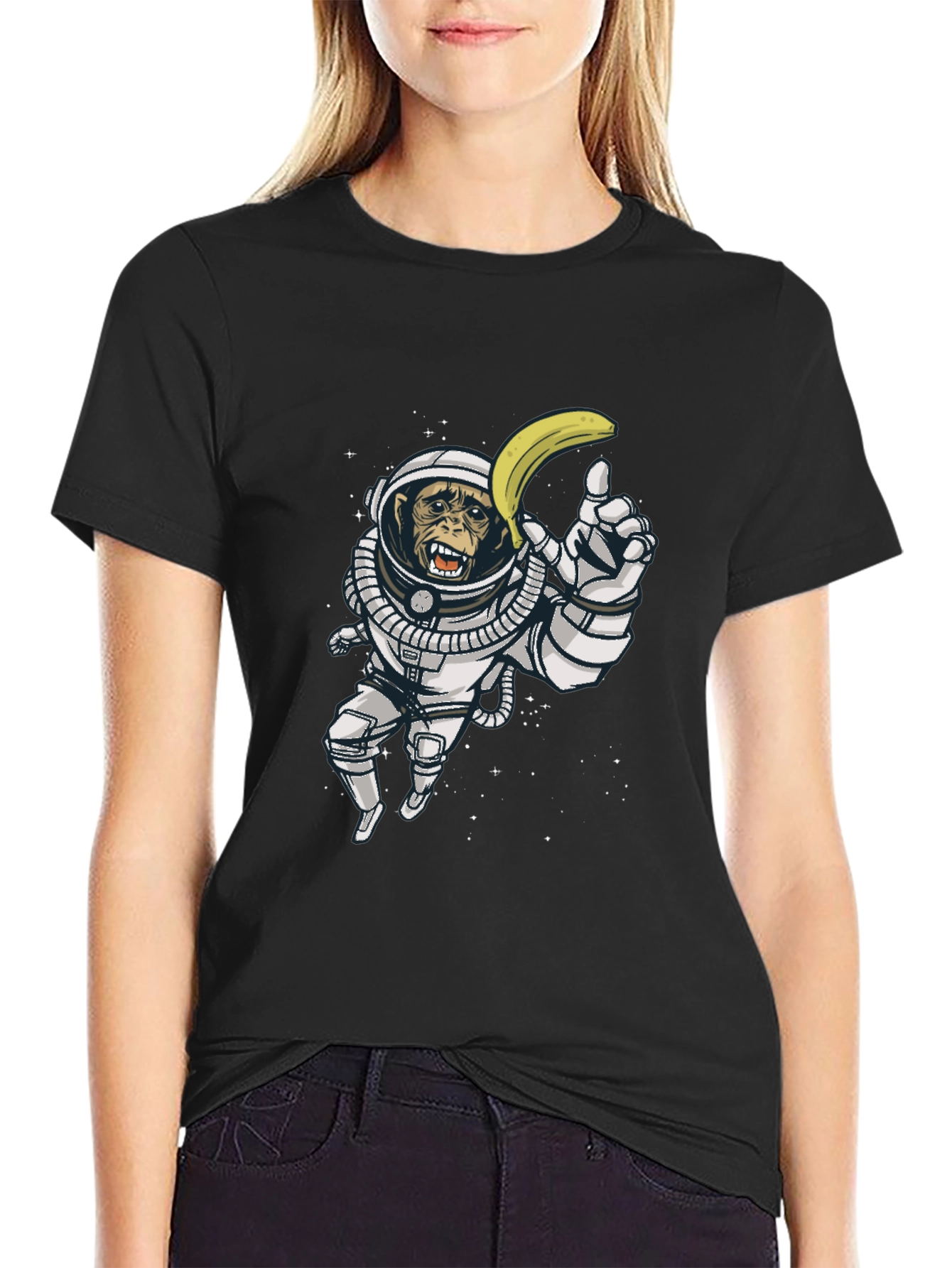 Ape Astronaut T-Shirt - Monkey in Space with Banana