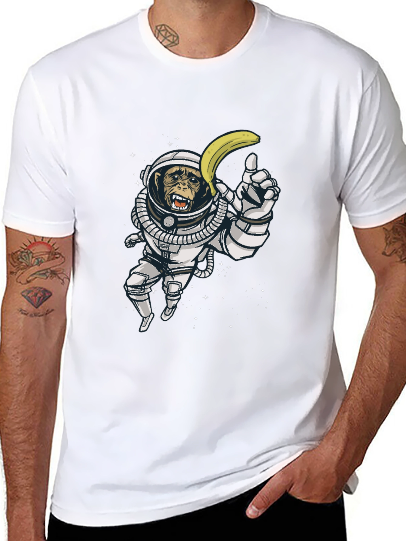 Ape Astronaut T-Shirt - Monkey in Space with Banana