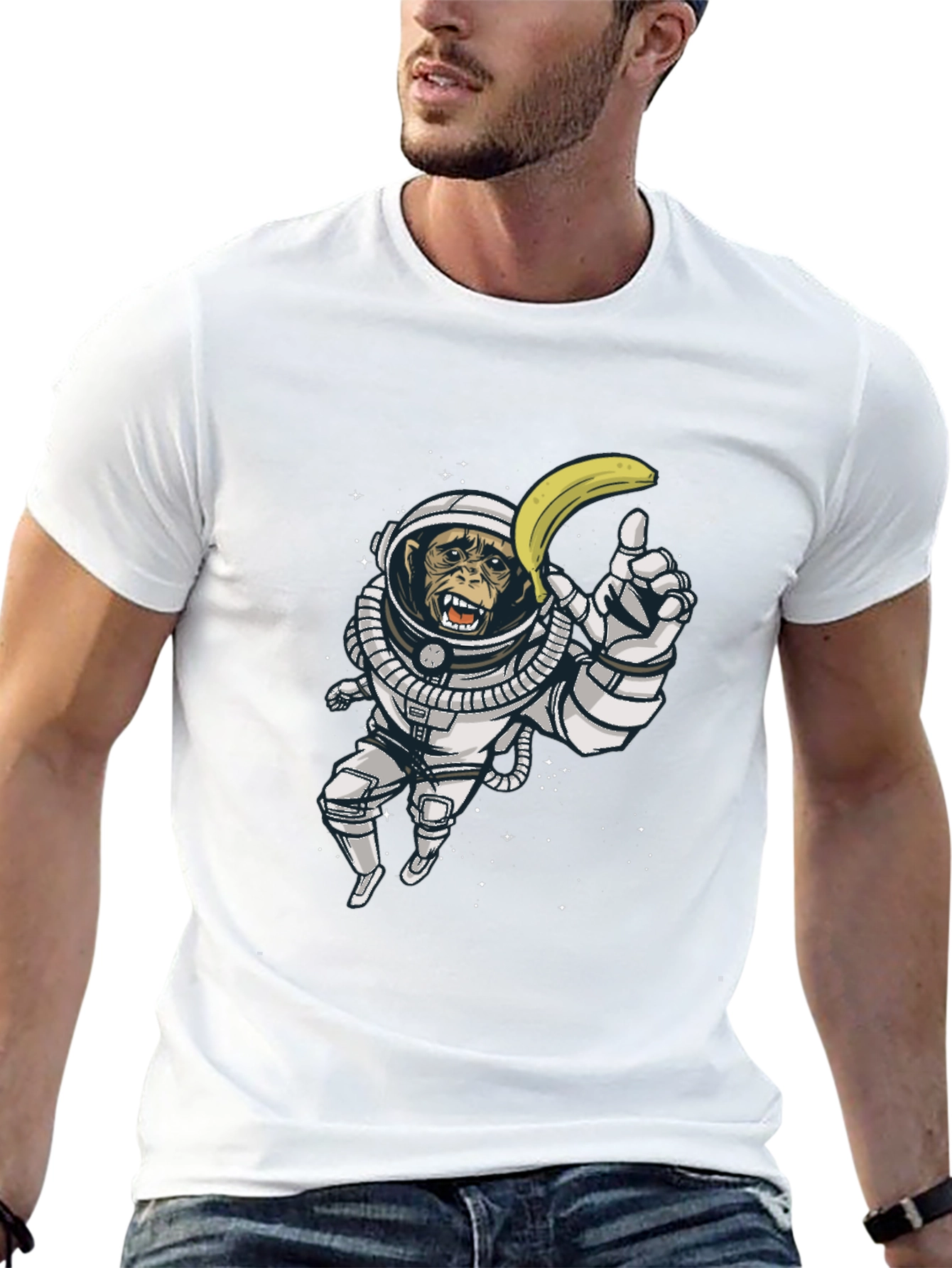 Ape Astronaut T-Shirt - Monkey in Space with Banana
