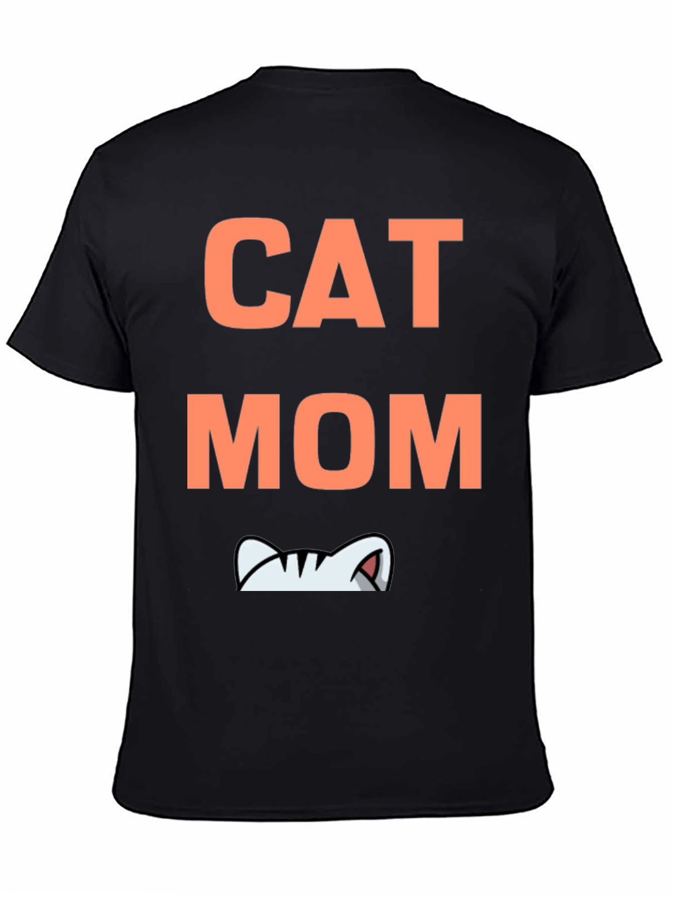 Cat Mom Graphic Tee - Black Cotton T-Shirt