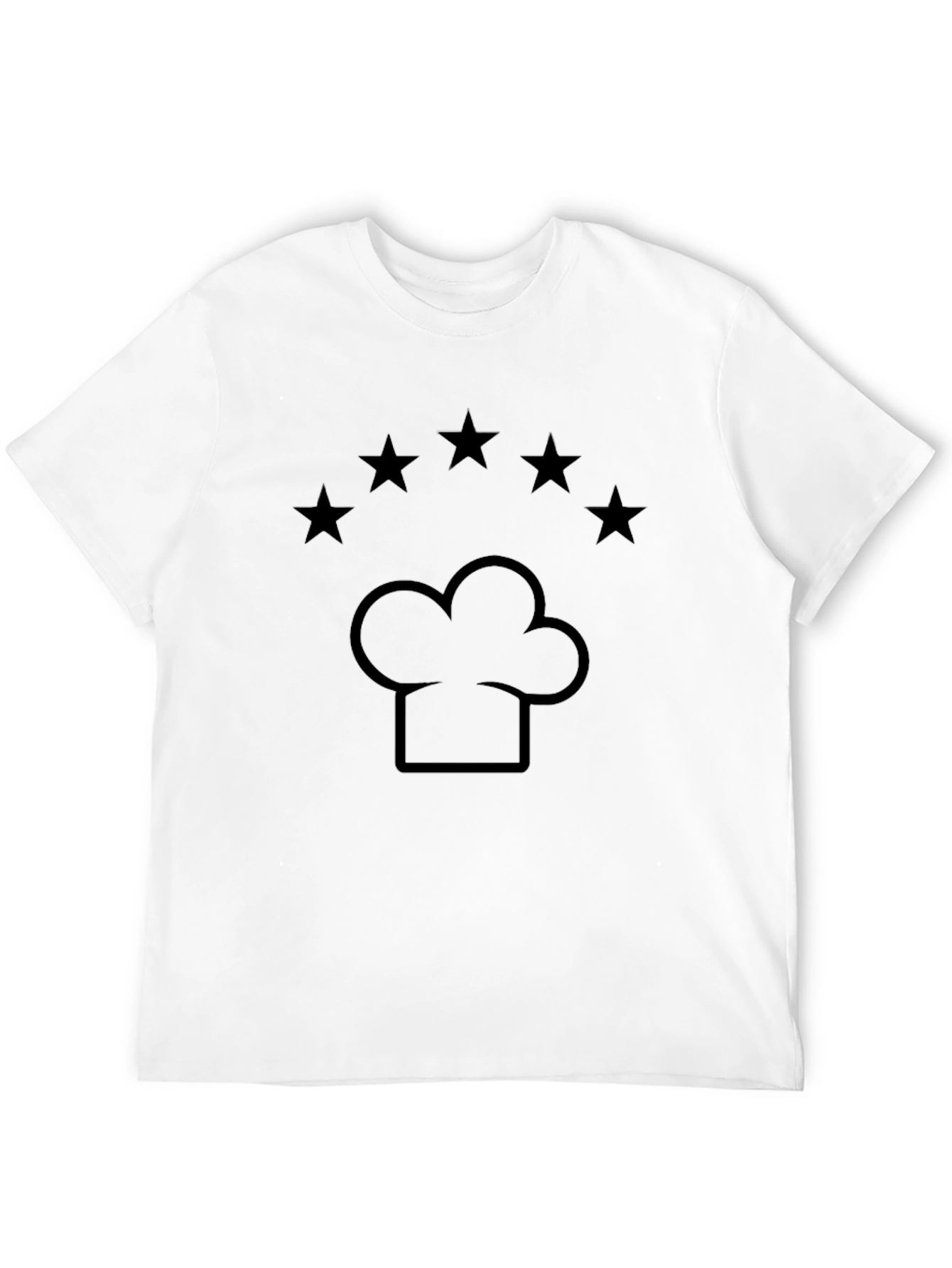 Chef Hat & Stars Graphic Black T-Shirt