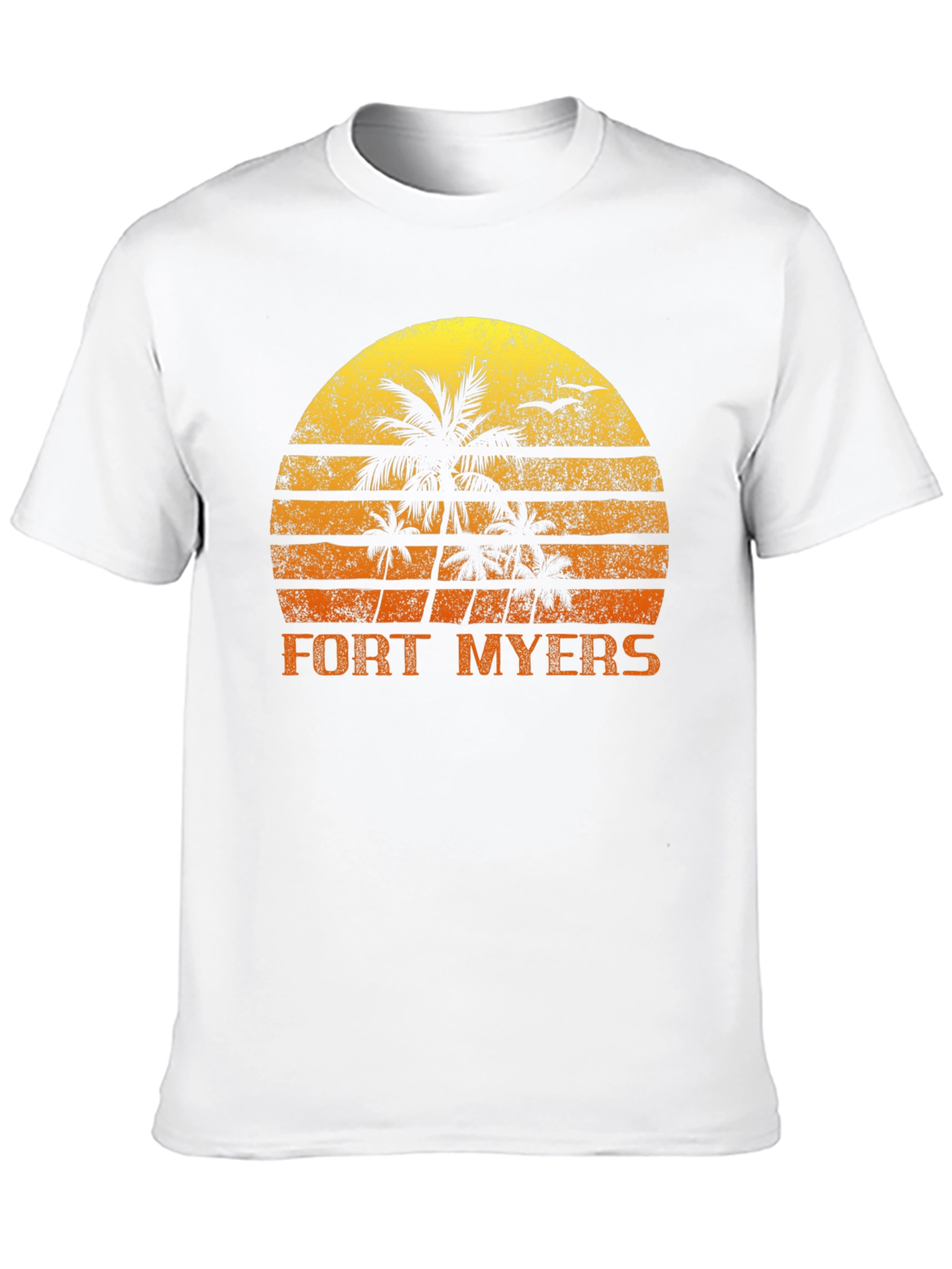 Fort Myers Retro Sunset Palm Tree T-Shirt