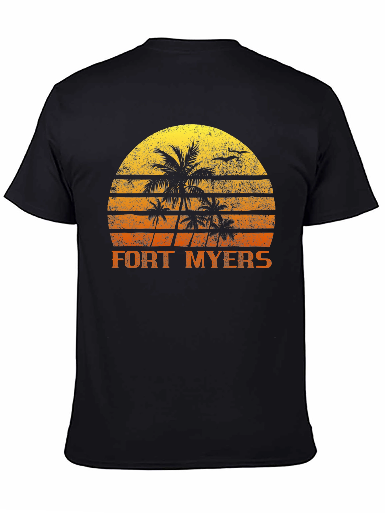 Fort Myers Retro Sunset Palm Tree T-Shirt