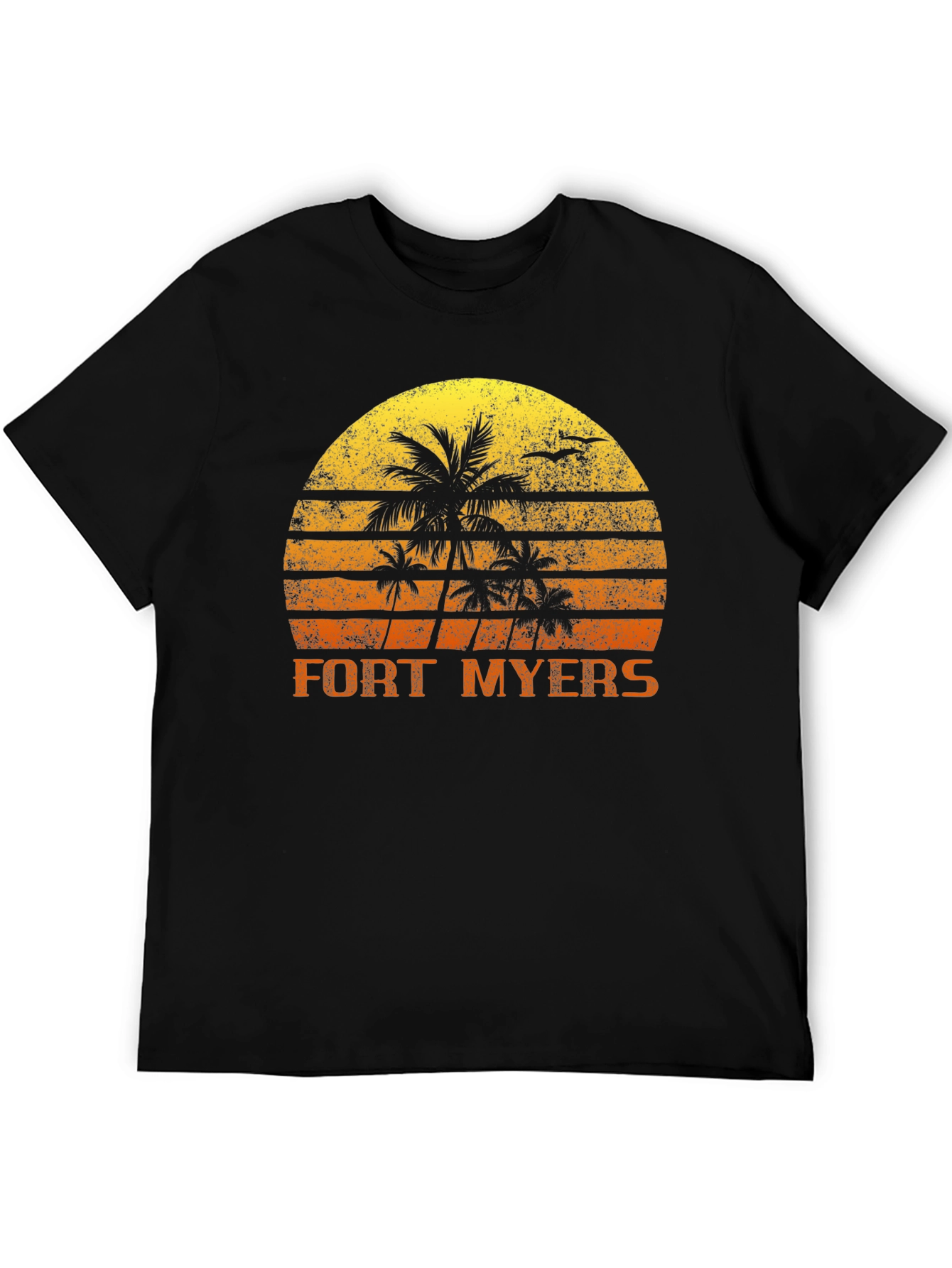 Fort Myers Retro Sunset Palm Tree T-Shirt