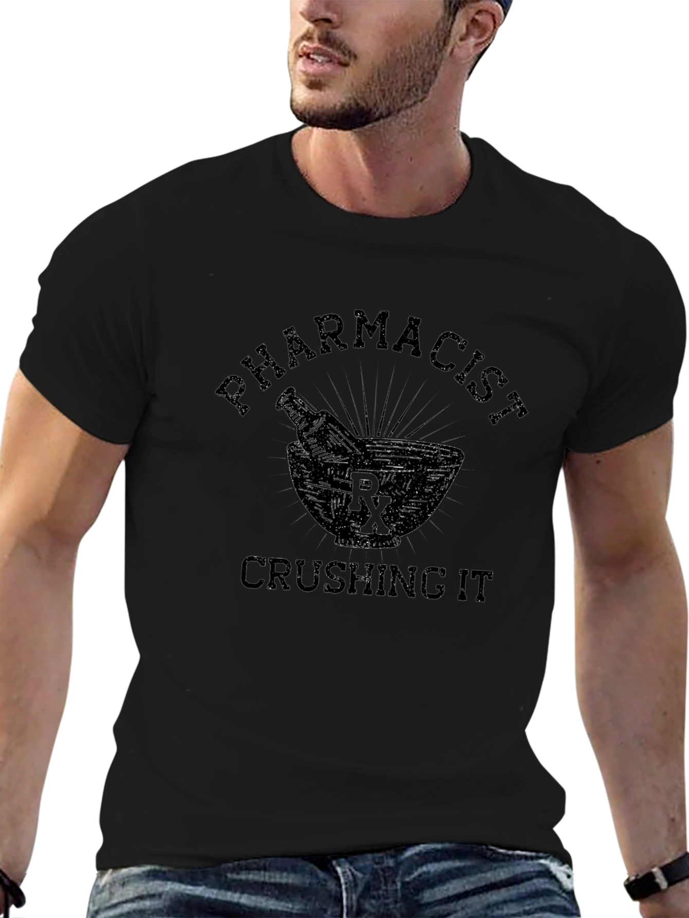 Pharmacist Crushing It Black T-Shirt