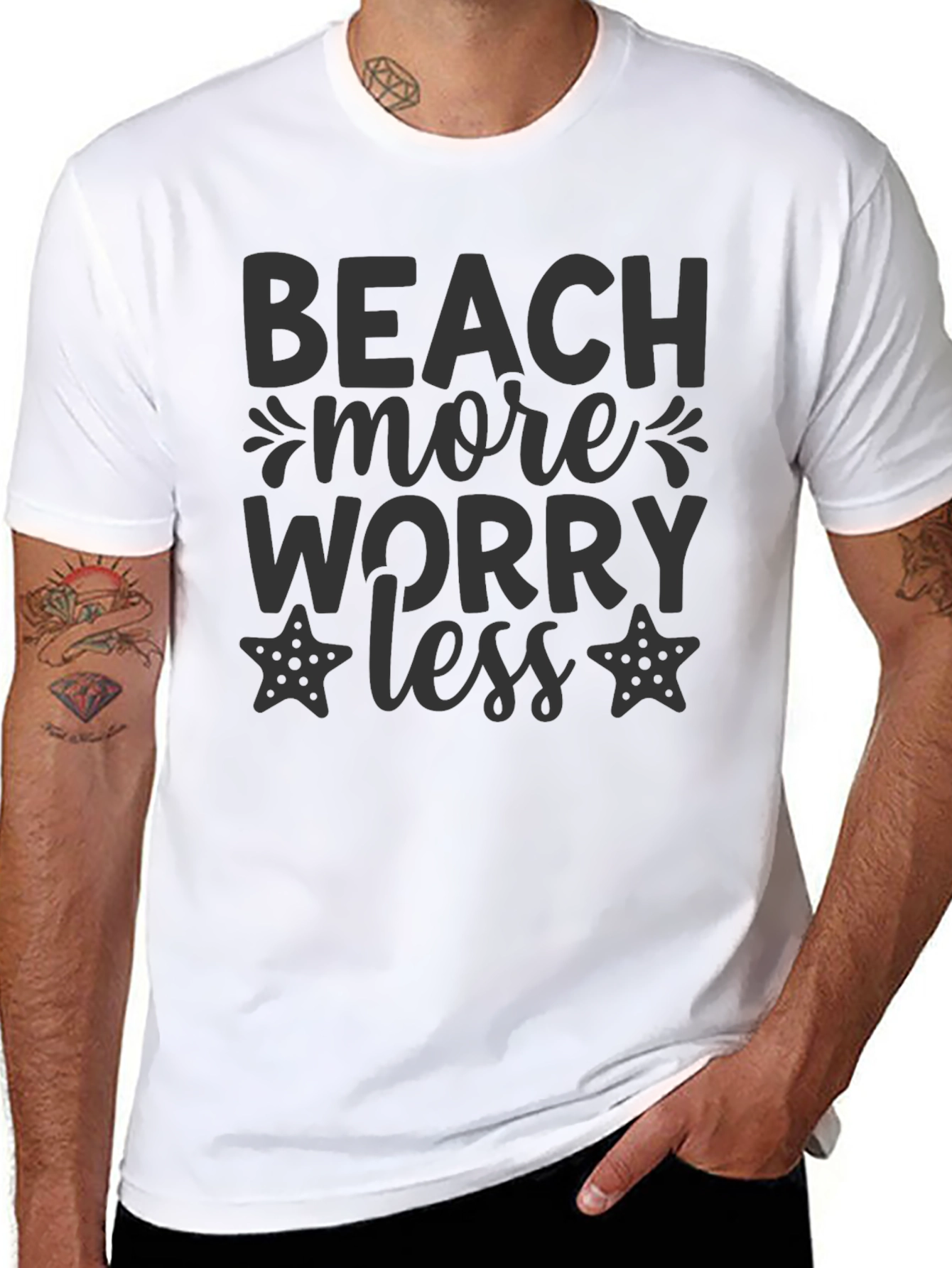 Beach More Worry Less Graphic T-Shirt