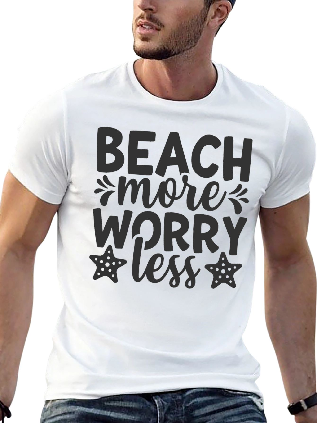 Beach More Worry Less Graphic T-Shirt