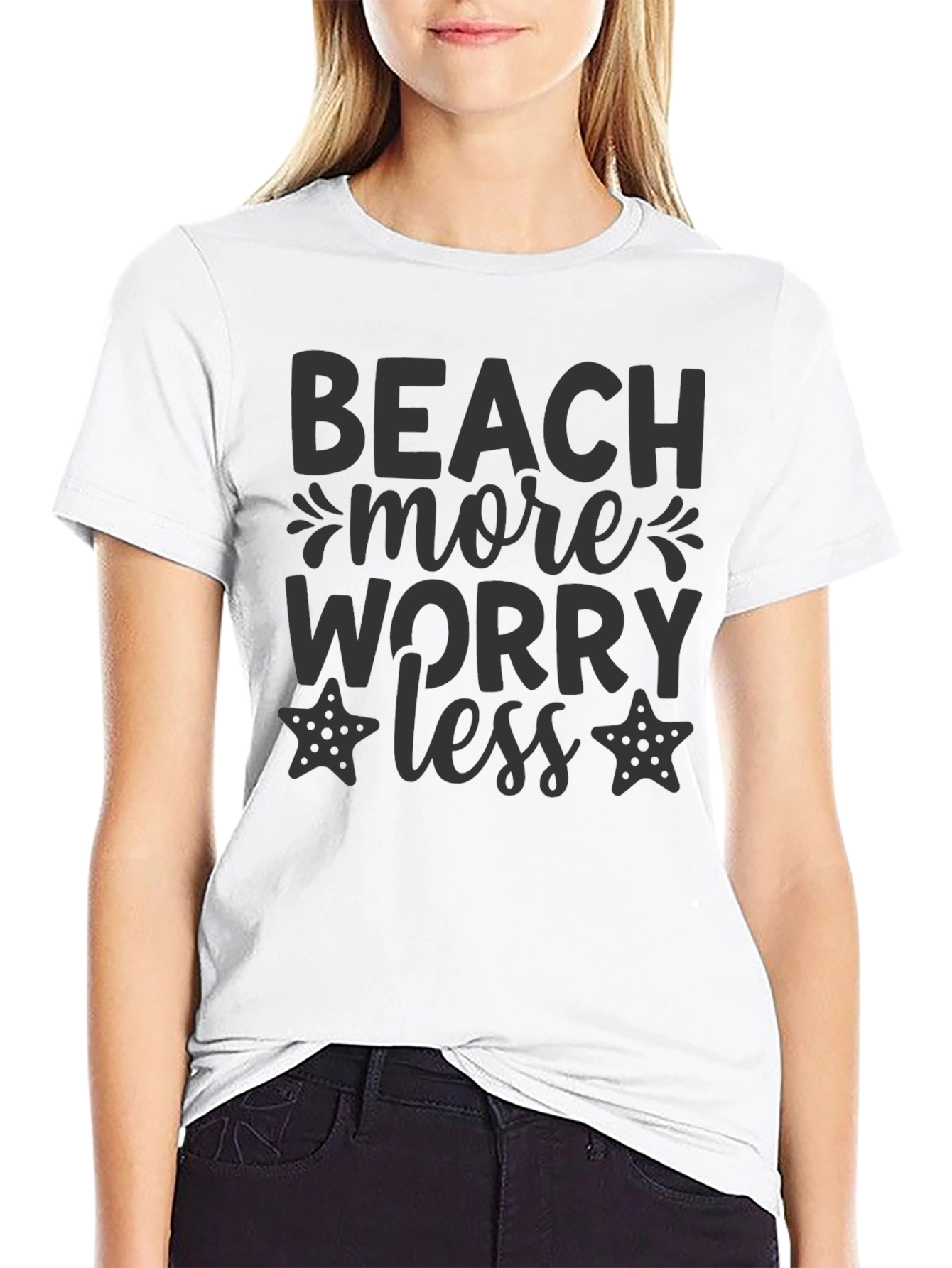 Beach More Worry Less Graphic T-Shirt