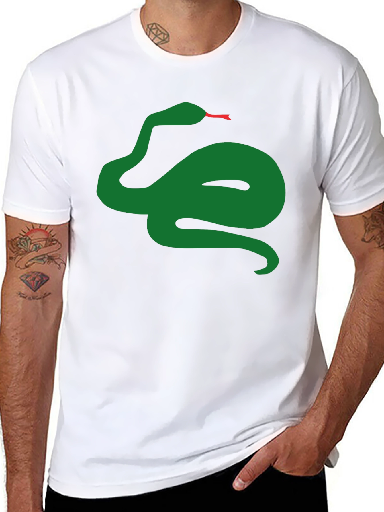 Green Snake Graphic Tee - Mens Black T-Shirt