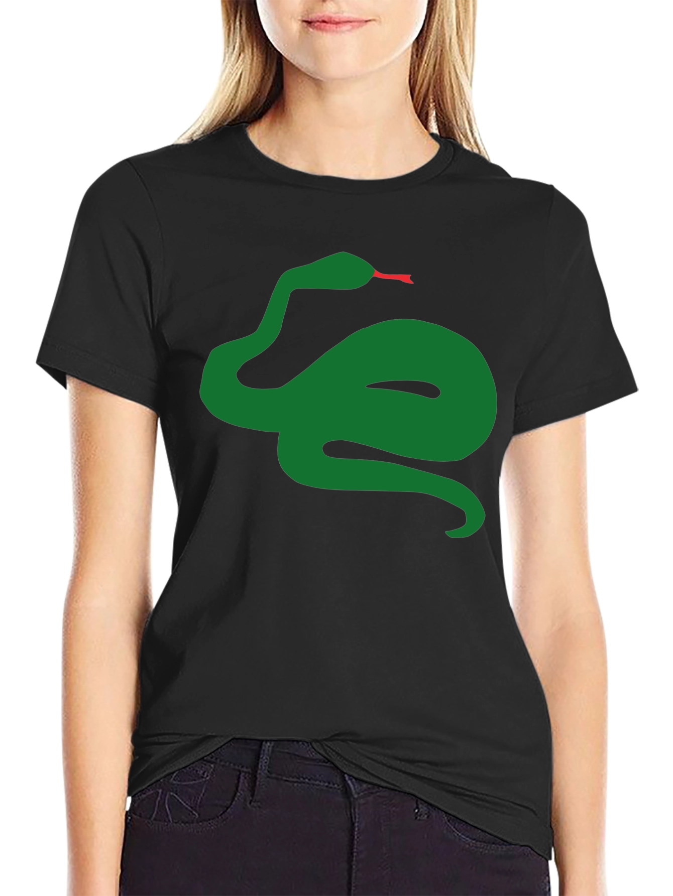 Green Snake Graphic Tee - Mens Black T-Shirt