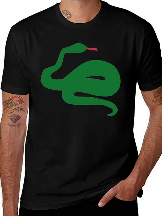 Green Snake Graphic Tee - Mens Black T-Shirt