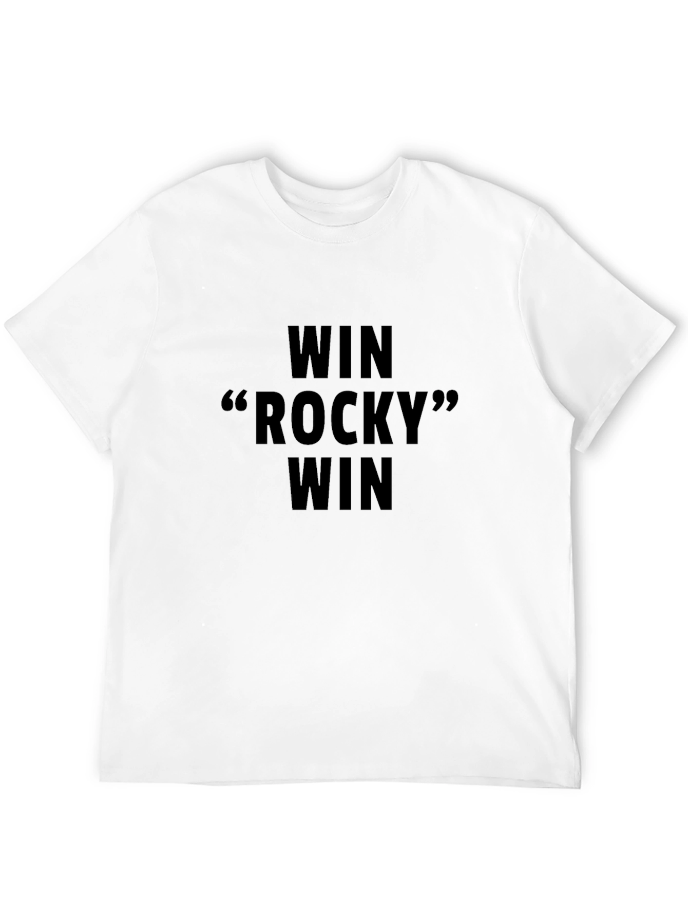 Rocky Balboa Win Slogan Black T-Shirt
