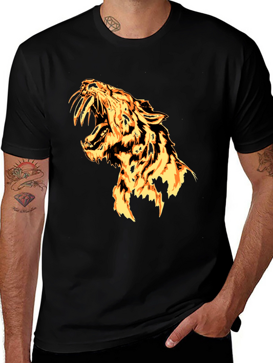 Fiery Tiger Graphic Tee - Bold Style