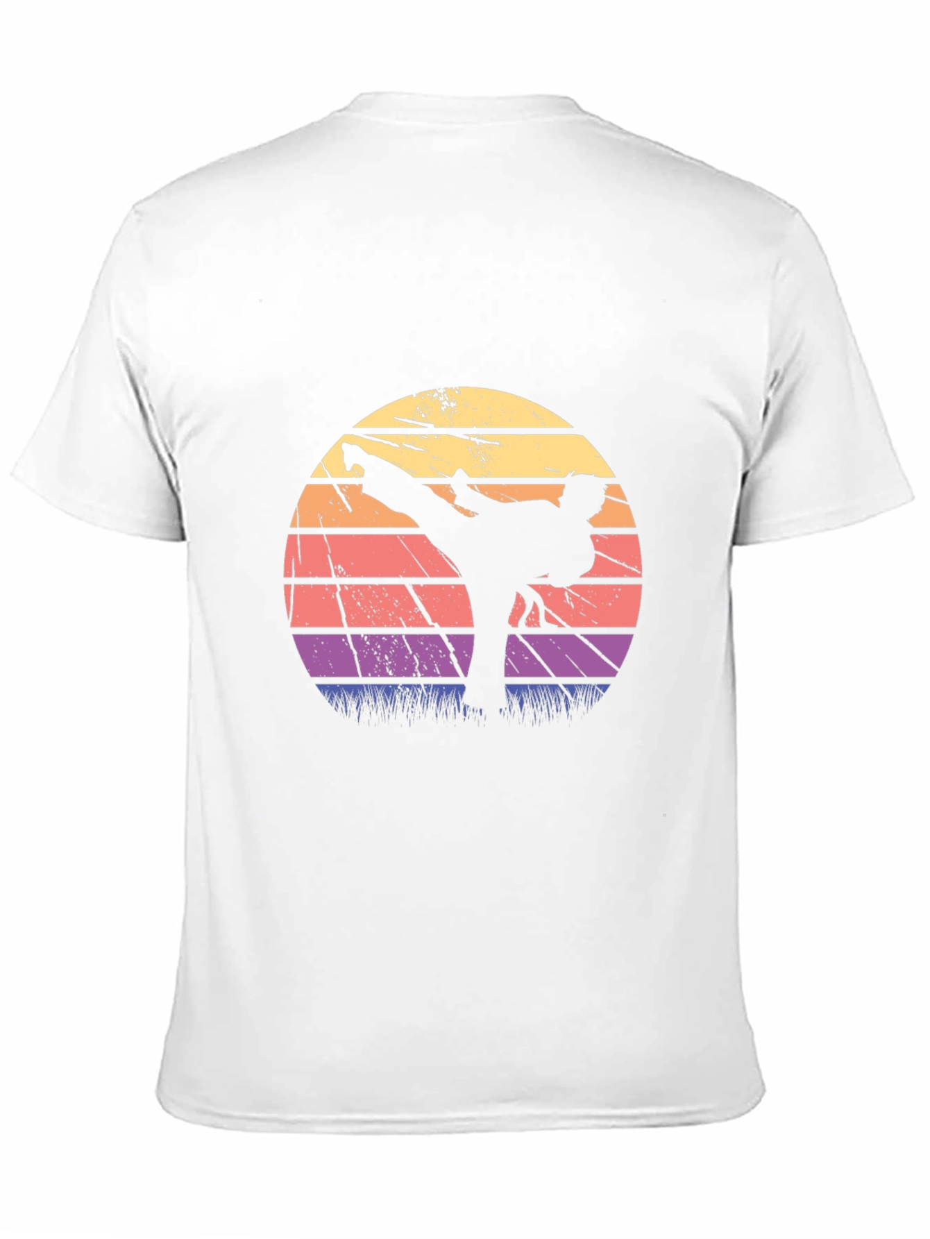 Retro Karate Sunset Graphic T-Shirt