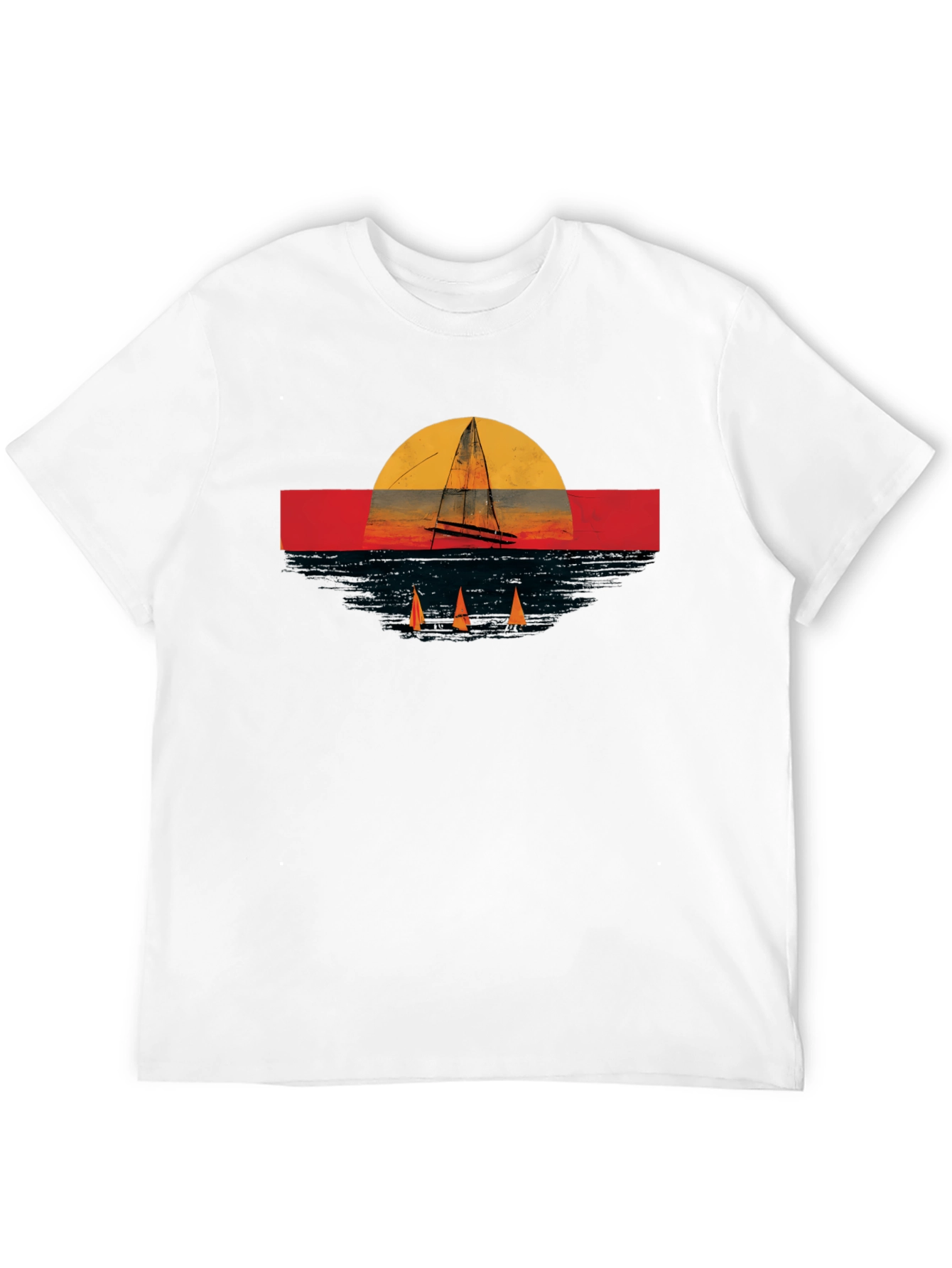Sailboat Sunset Graphic Tee - Retro Style