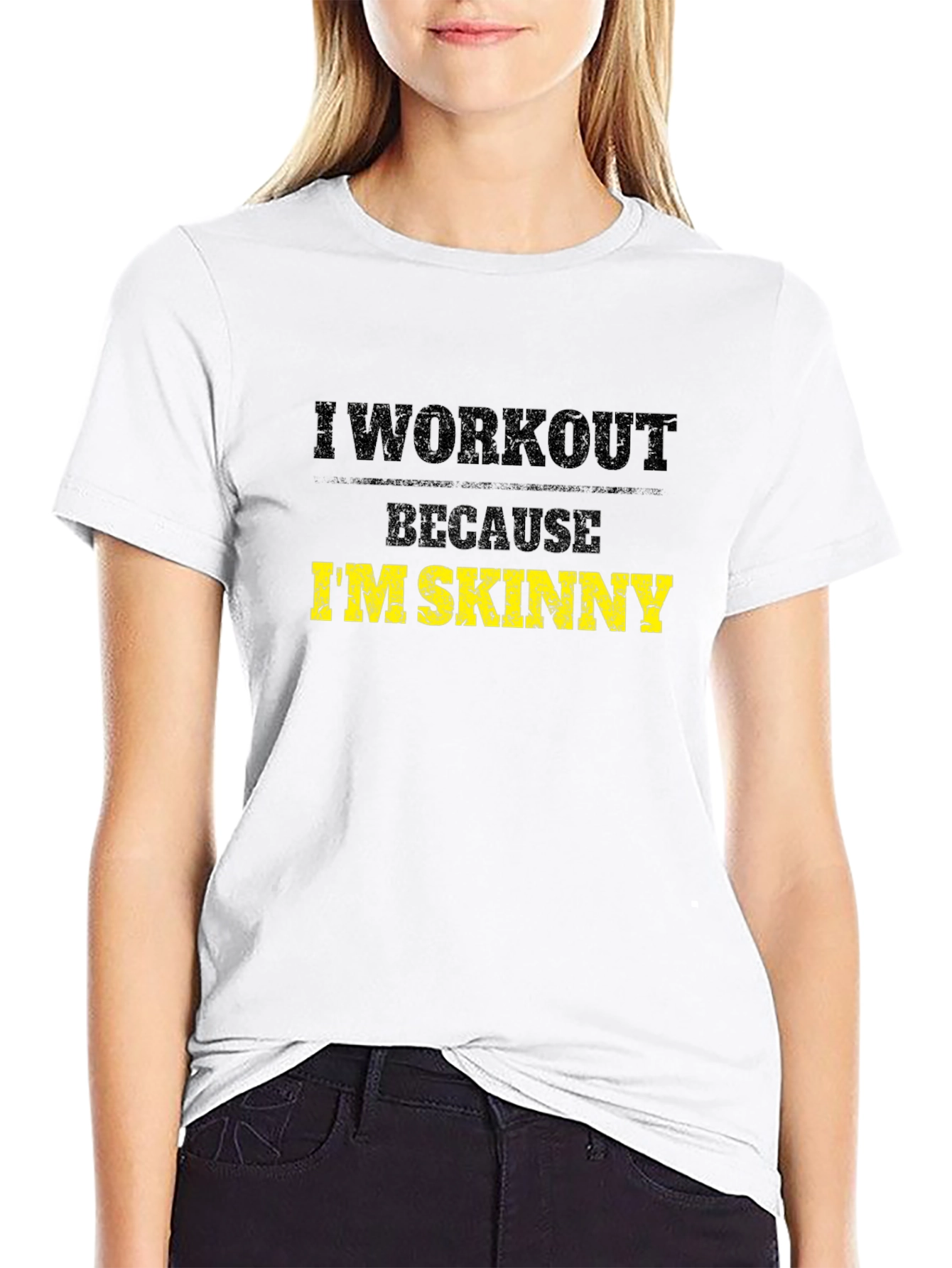 I Workout Because Im Skinny Black T-Shirt