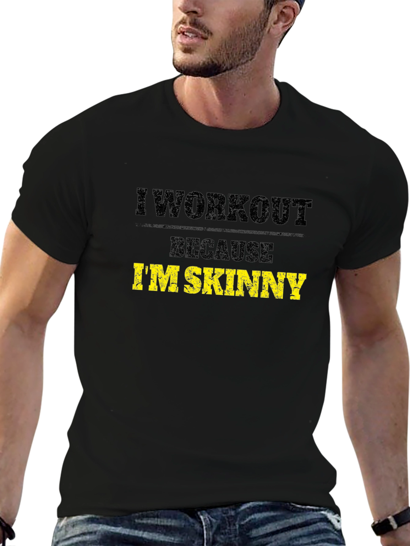 I Workout Because Im Skinny Black T-Shirt