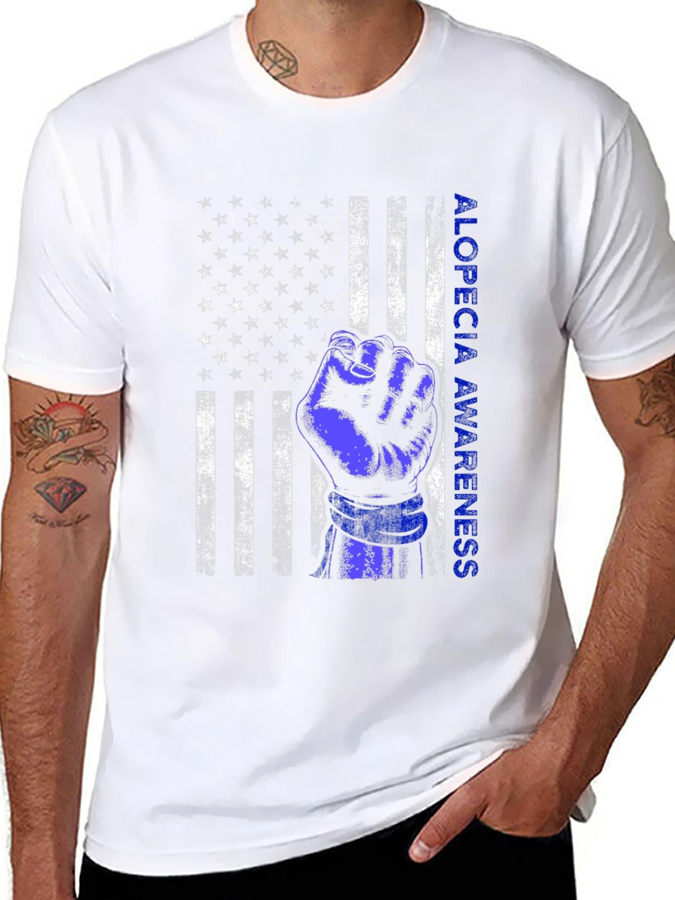 Alopecia Awareness Flag Graphic T-Shirt