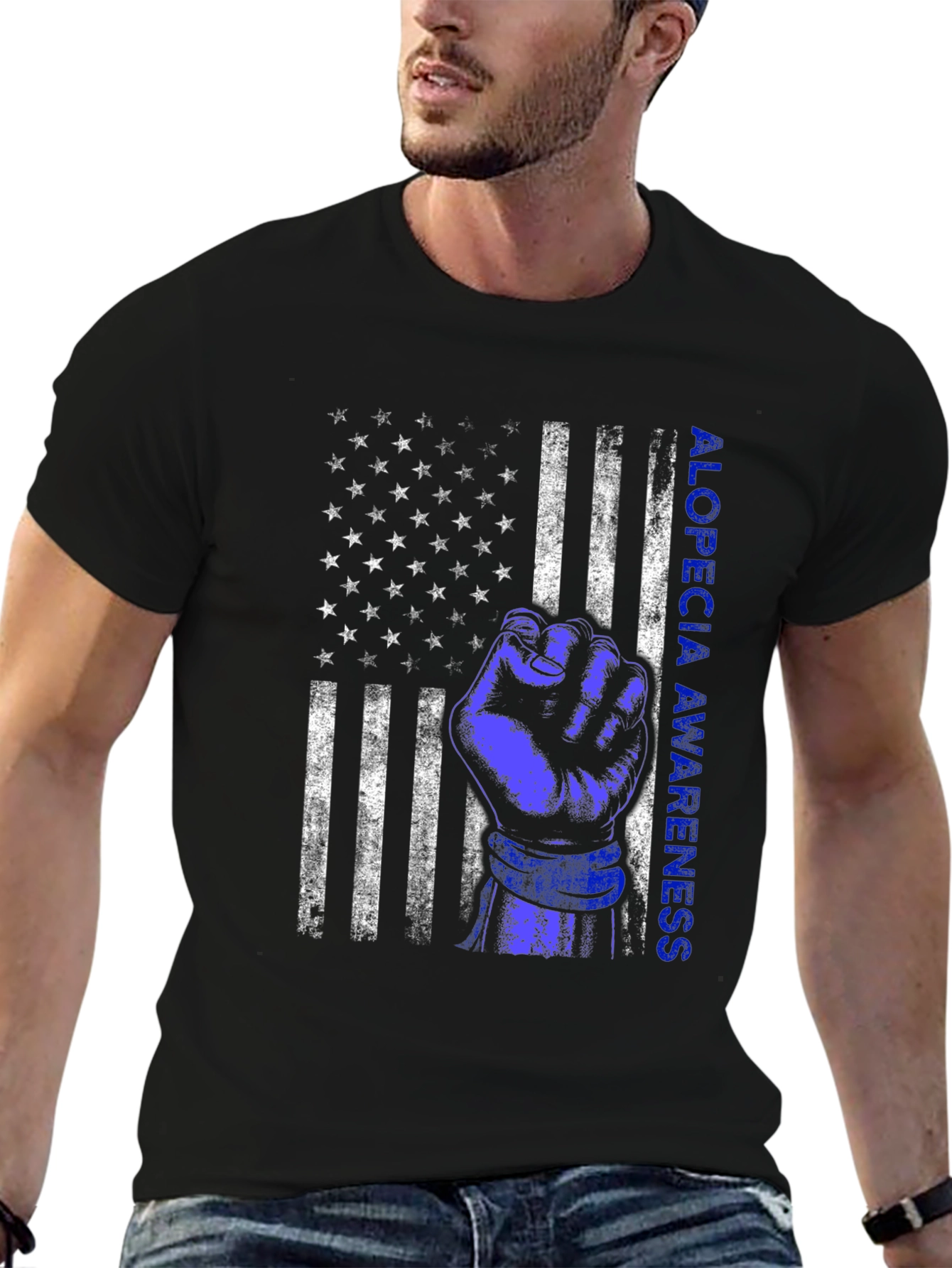 Alopecia Awareness Flag Graphic T-Shirt