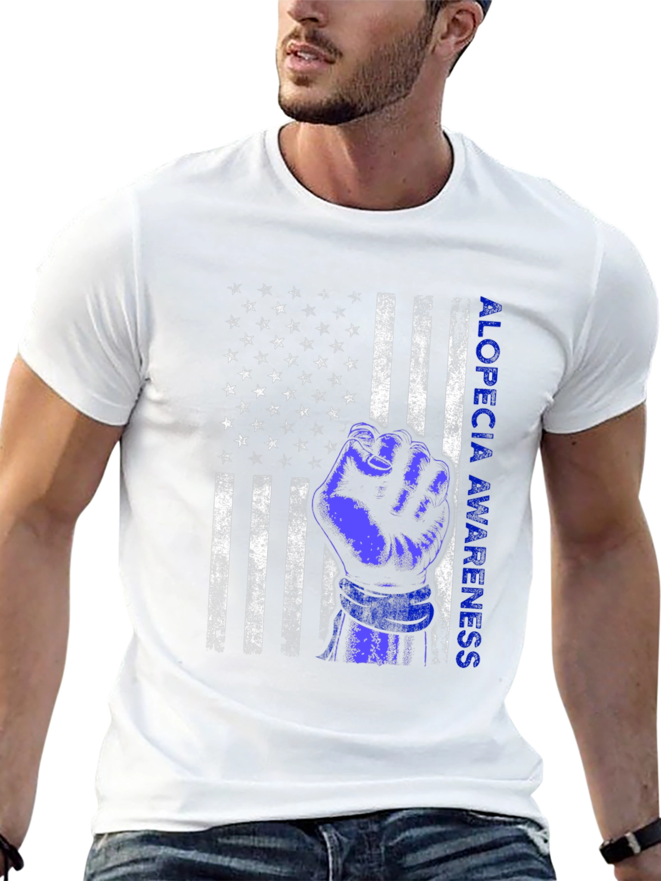 Alopecia Awareness Flag Graphic T-Shirt