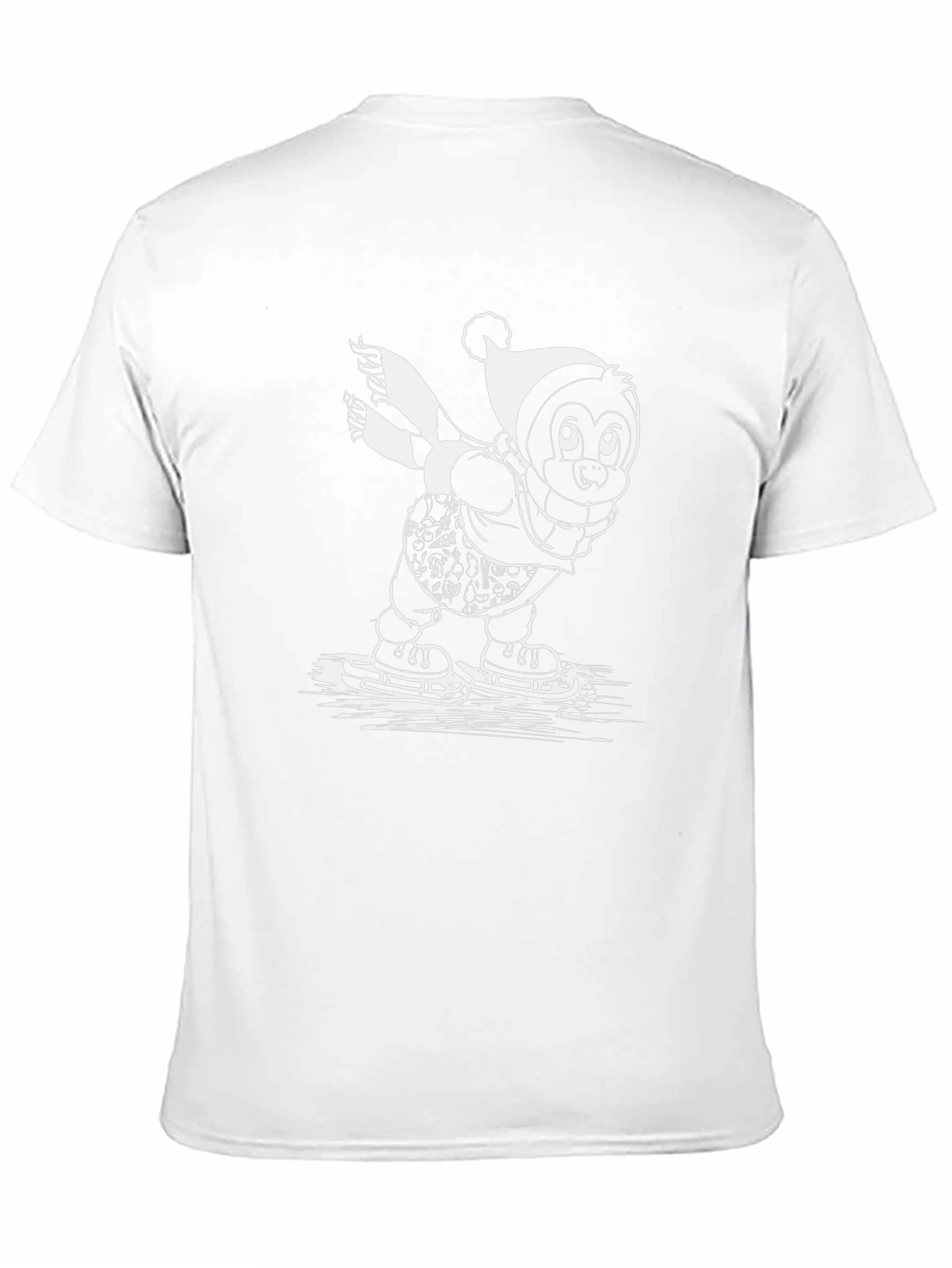 Penguin Ice Skating T-Shirt - Black Cotton Tee
