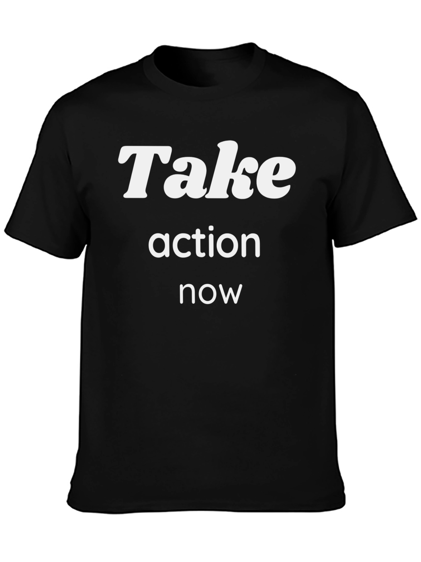 Take Action Now Black Graphic Tee