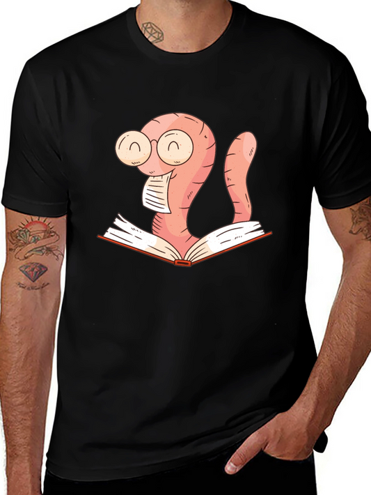 Bookworm T-Shirt: Smart Worm with Glasses Reading Tee