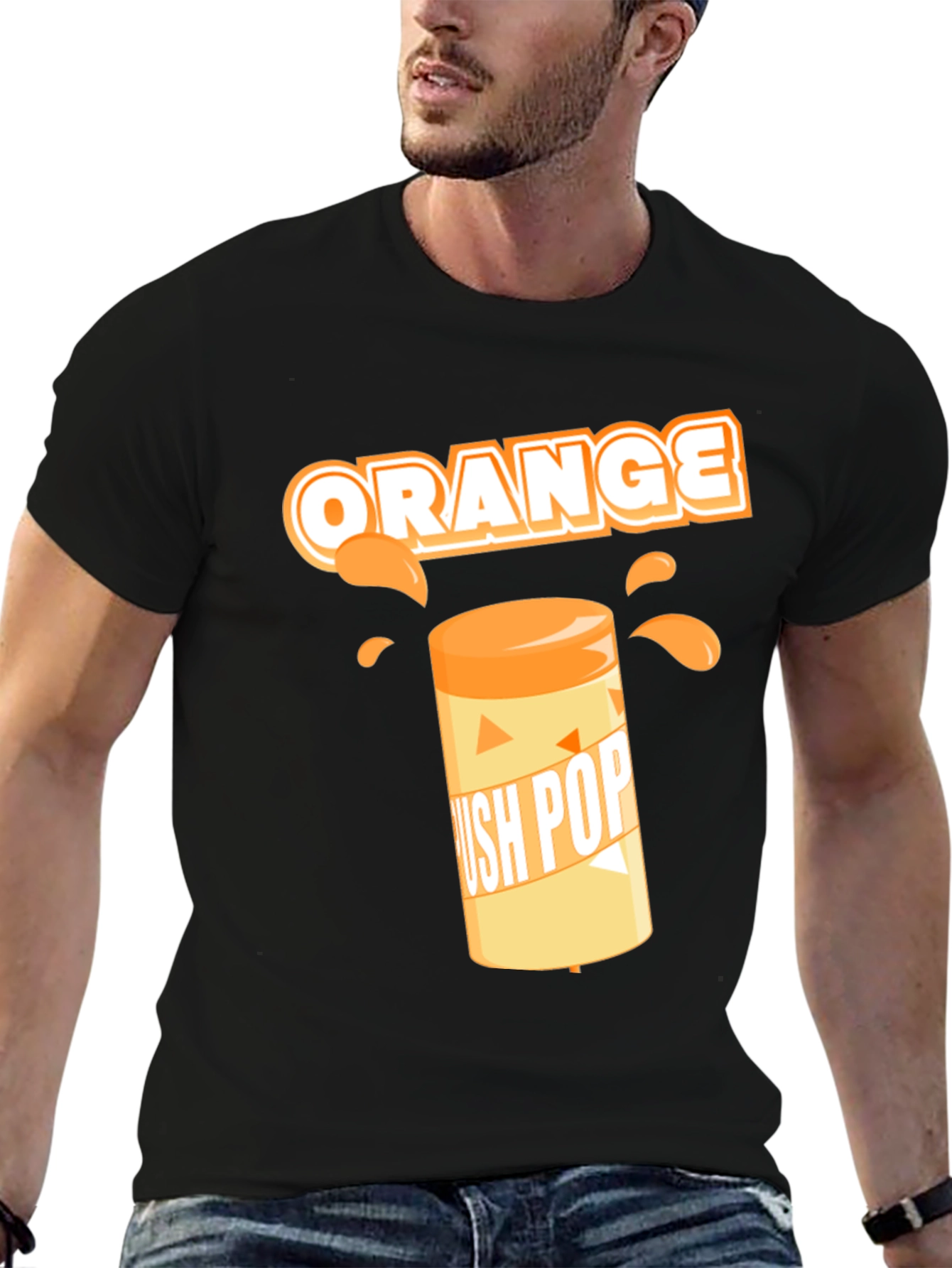 Orange Push Pop T-Shirt - Novelty Graphic Tee