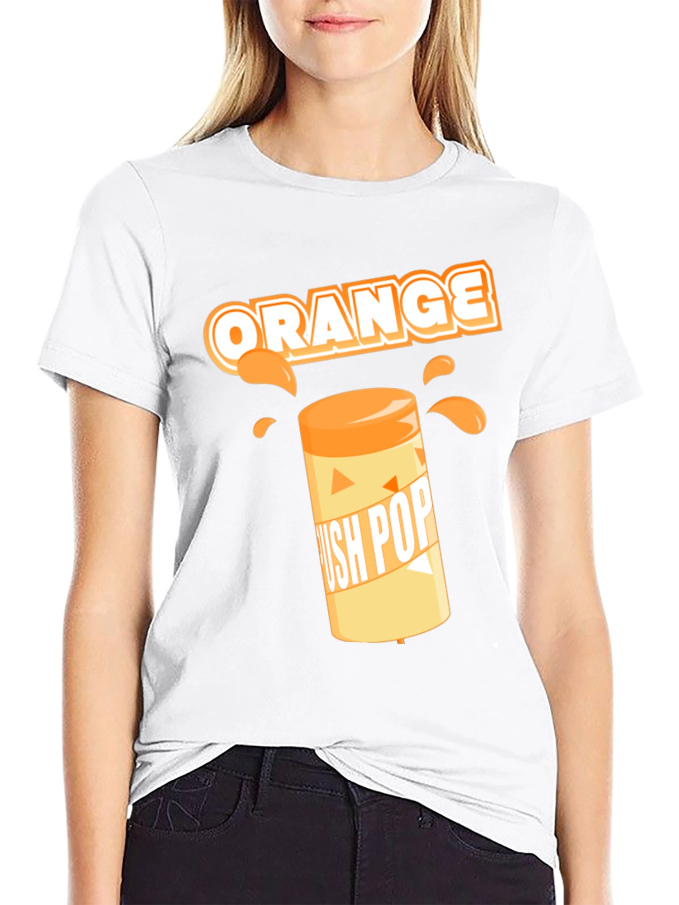 Orange Push Pop T-Shirt - Novelty Graphic Tee