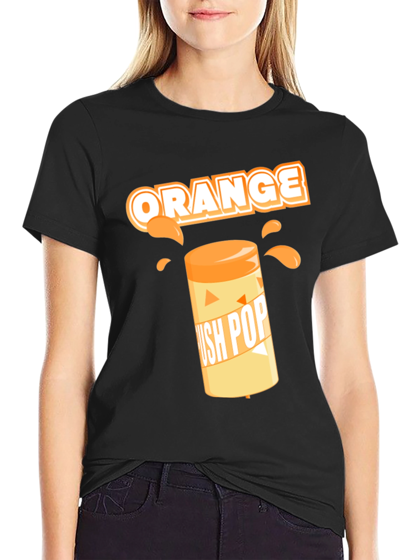 Orange Push Pop T-Shirt - Novelty Graphic Tee